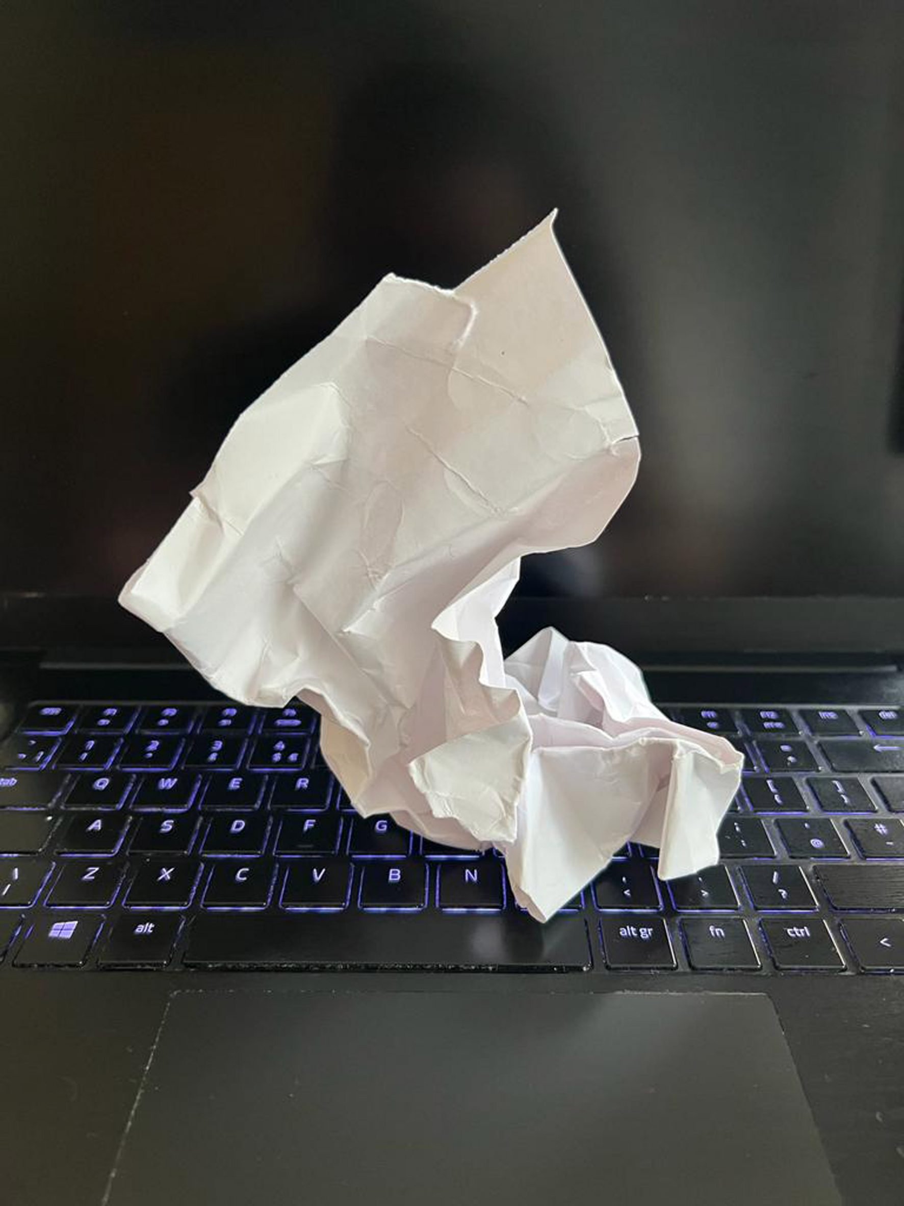 Crumpled paper used as AI architecture prompt for LookX