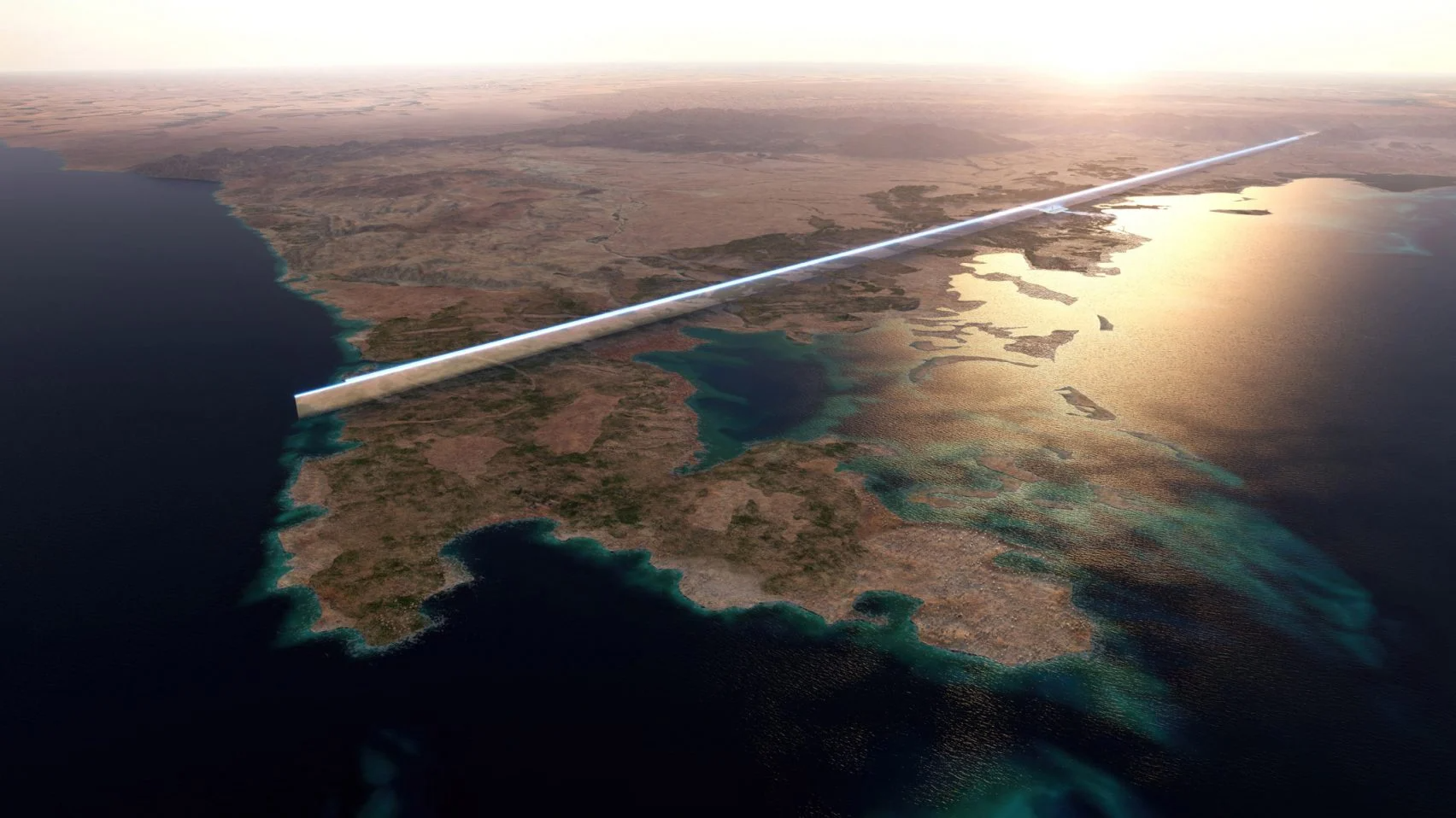 The Line mega city in Saudi Arabia