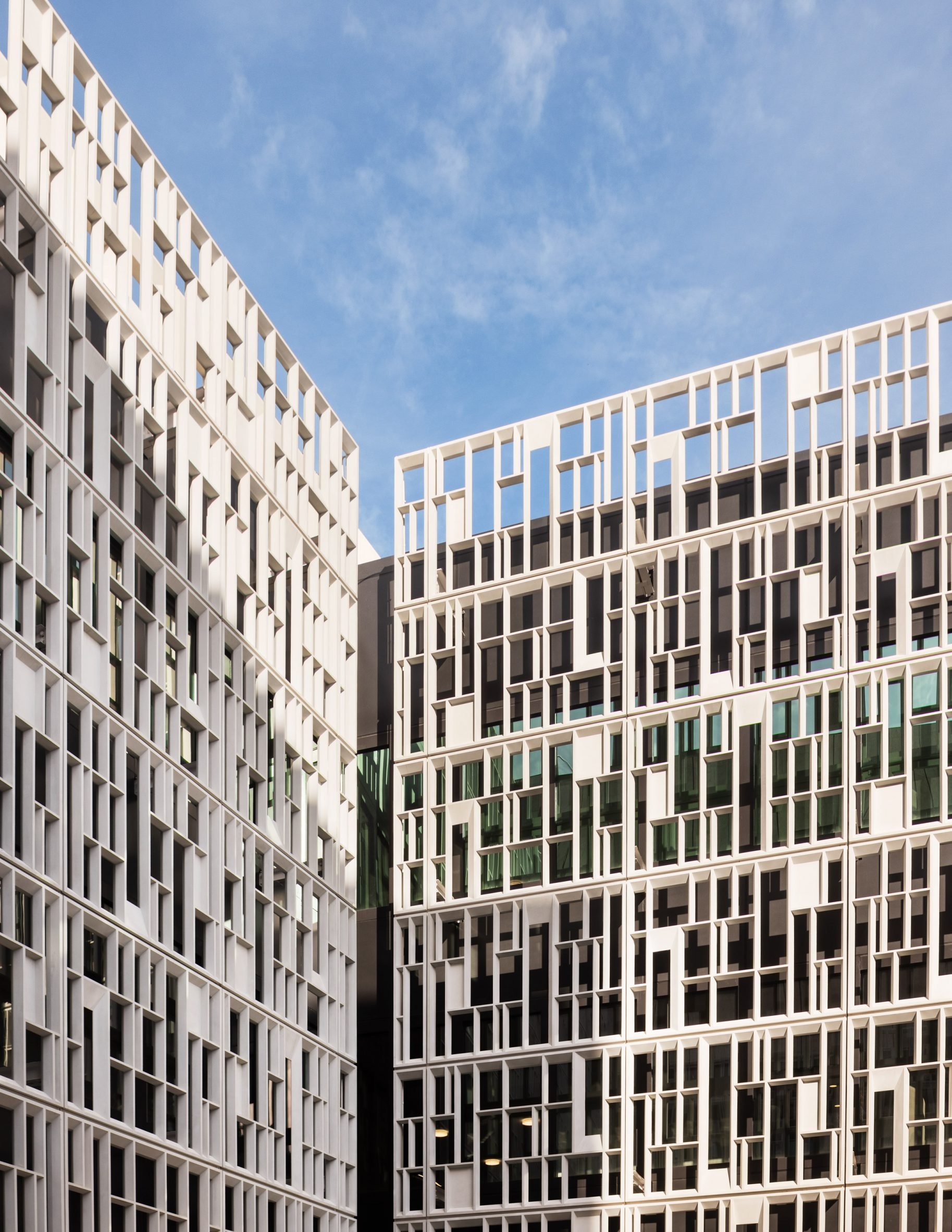 Concrete walls modelled on mashrabiya screens