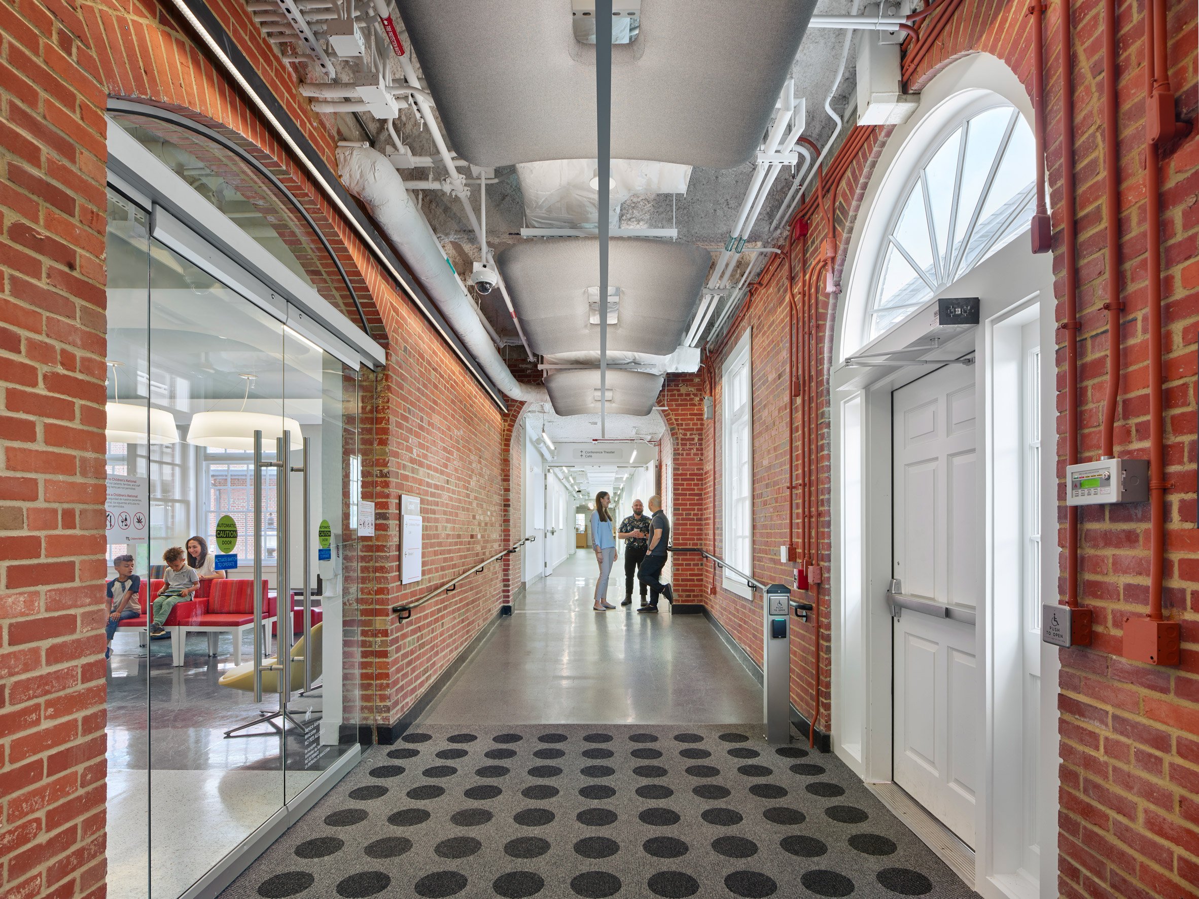 Red-brick corridor