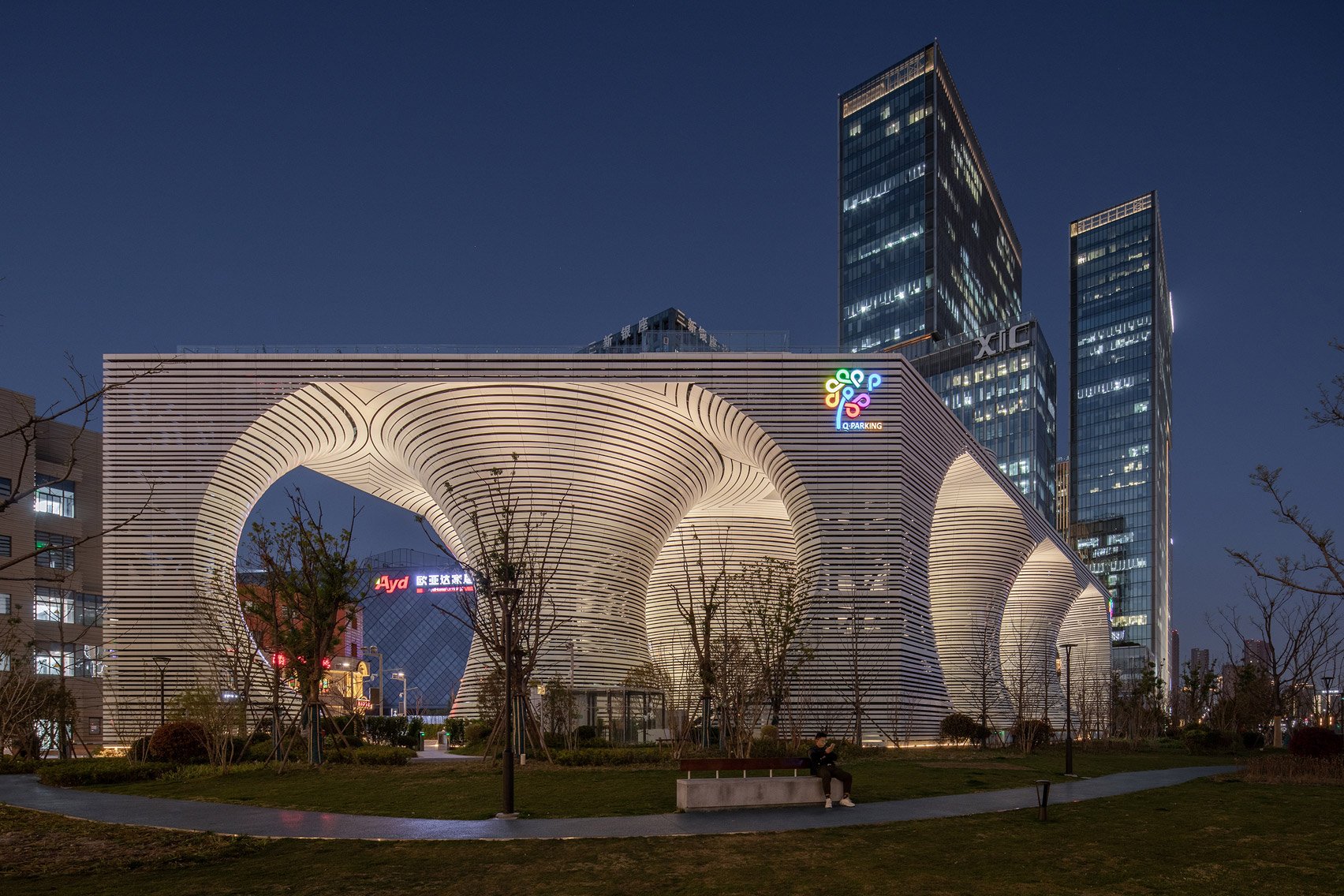 Exterior of car park in Hangzhou