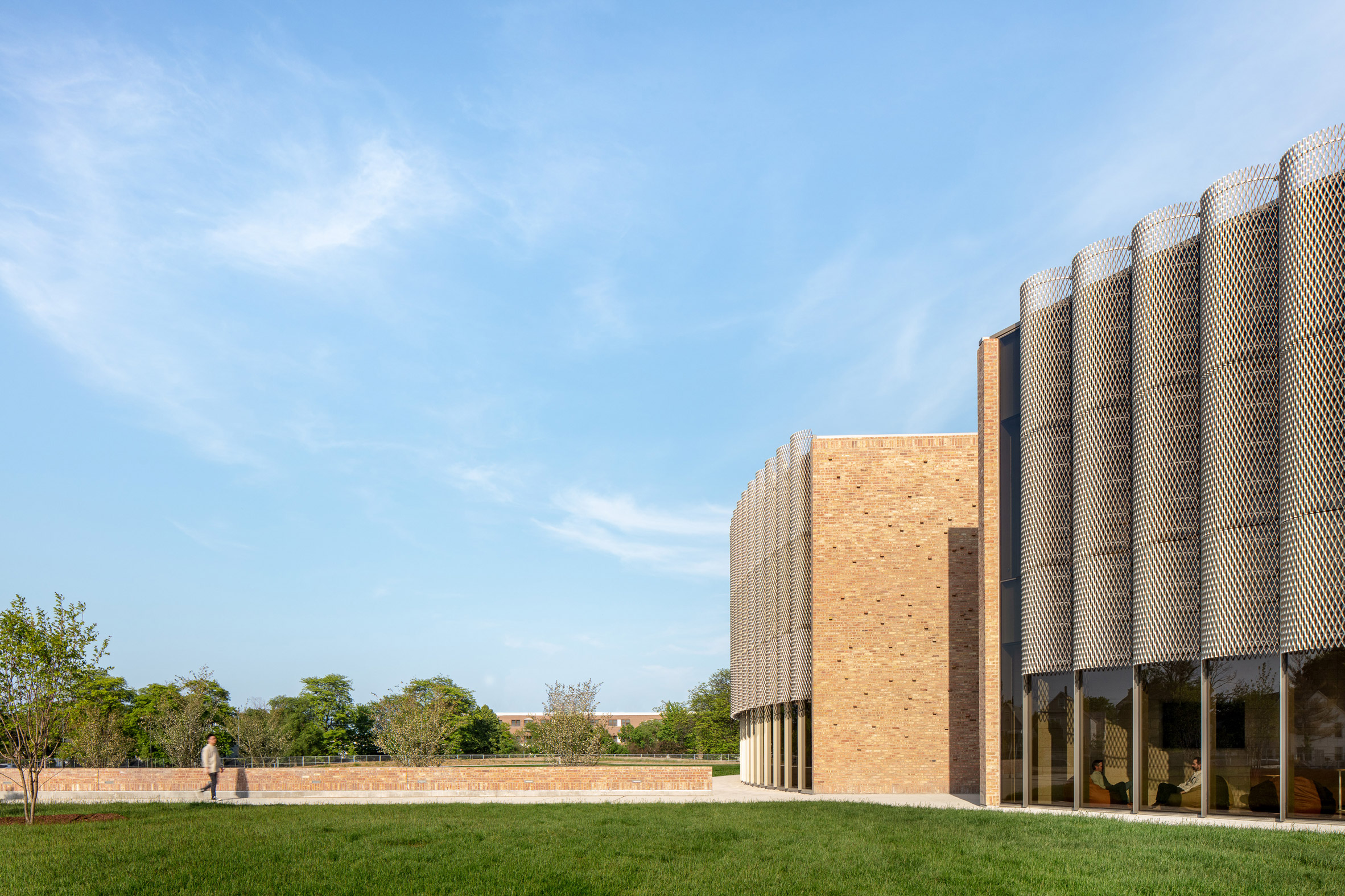 Exterior of the Chicago Park District Headquarters next to a park