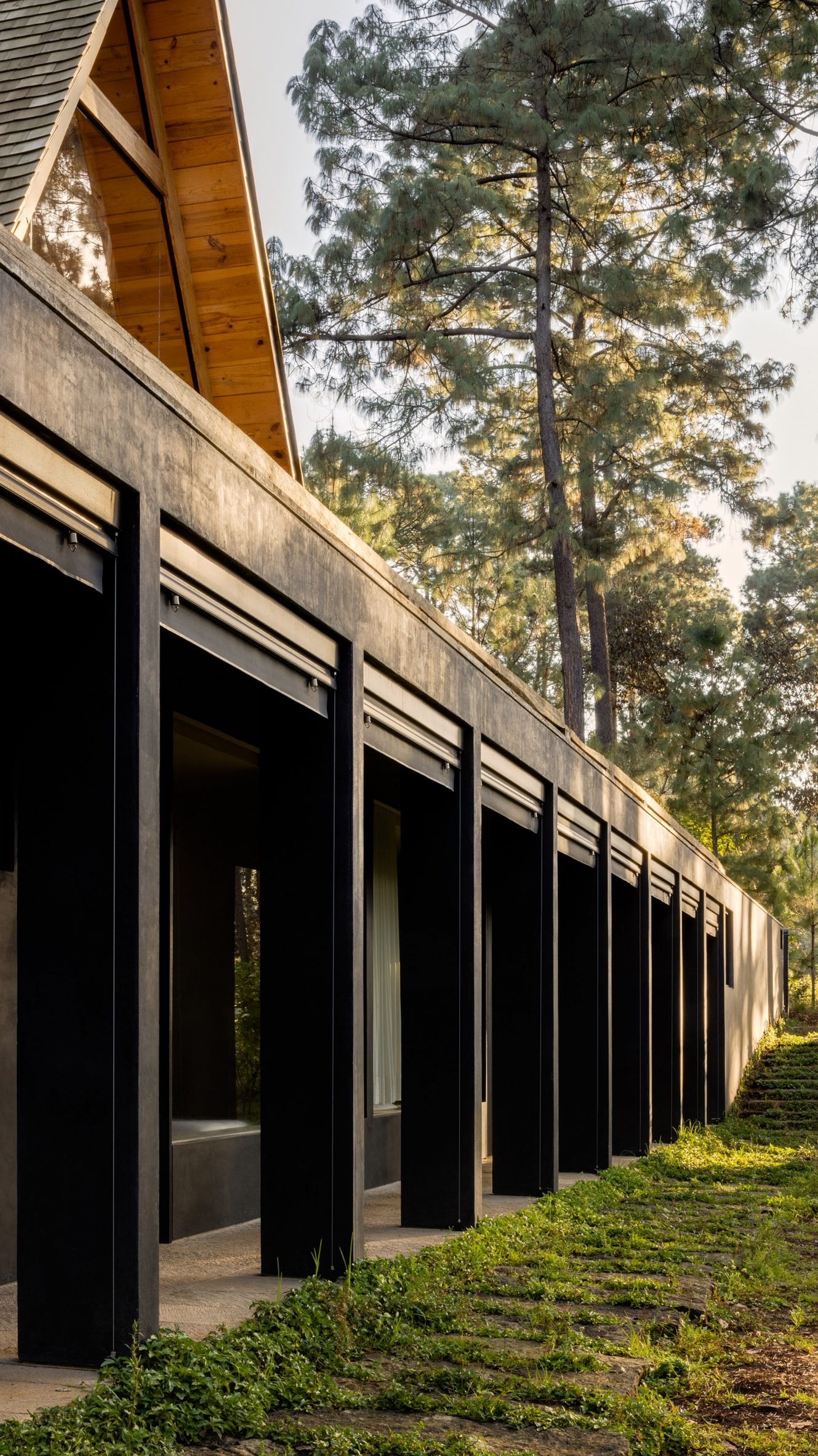 A long rectangular structure placed beneath an A-Frame