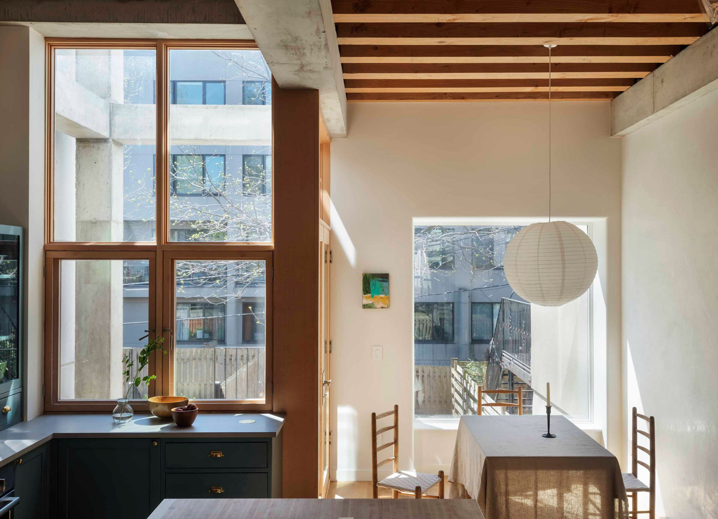 Kitchen and dining area within the townhouse