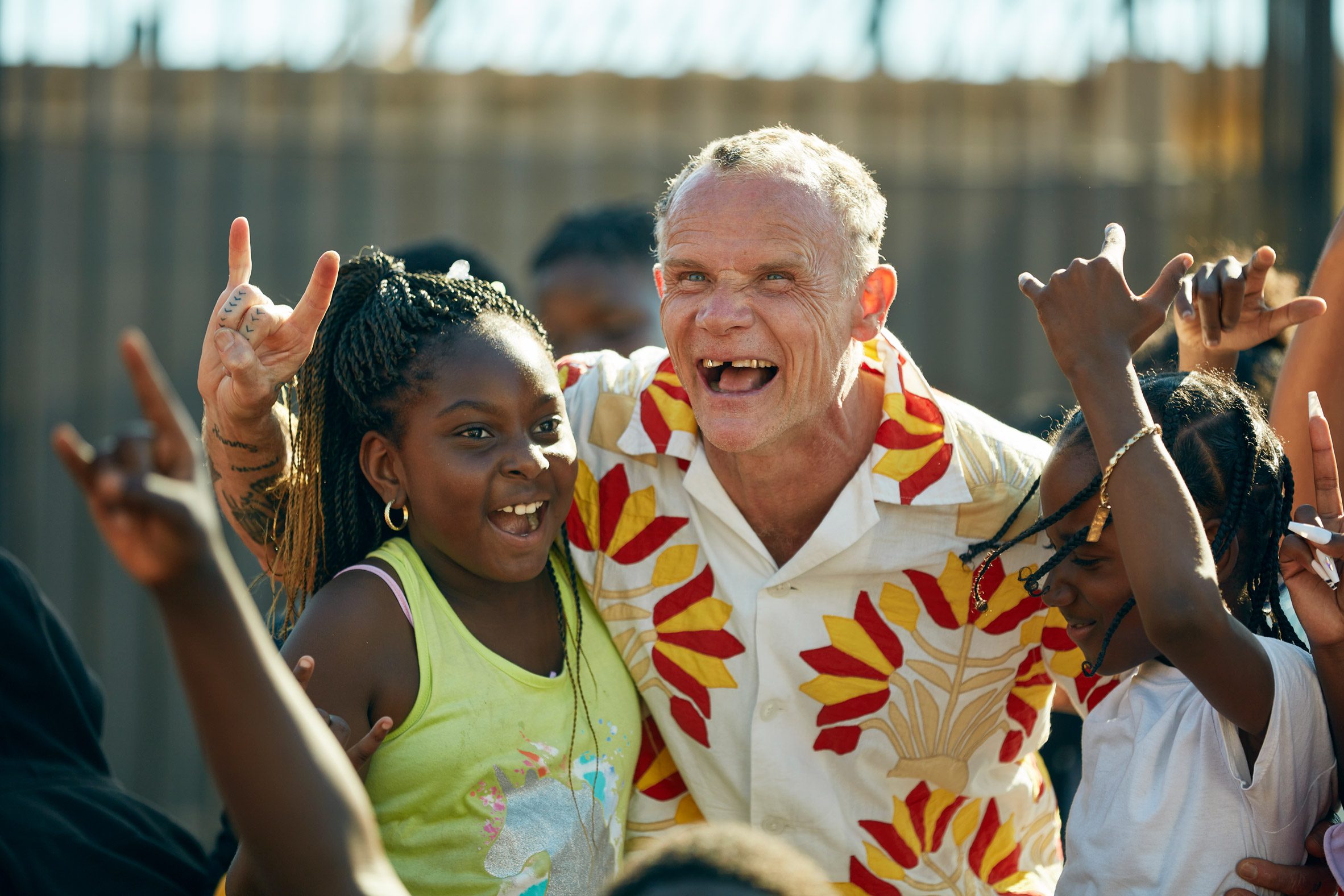 Flea with children at playground
