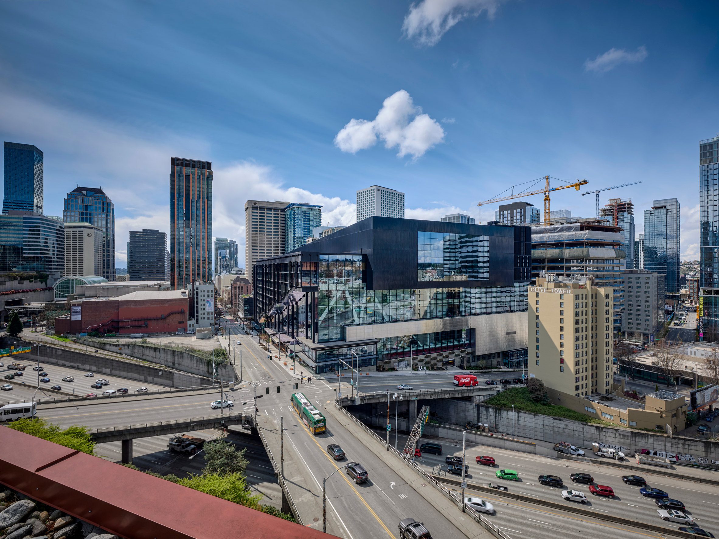 A convention center Seattle made of interconnect volumes