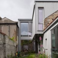 Rear facade of metal house extension
