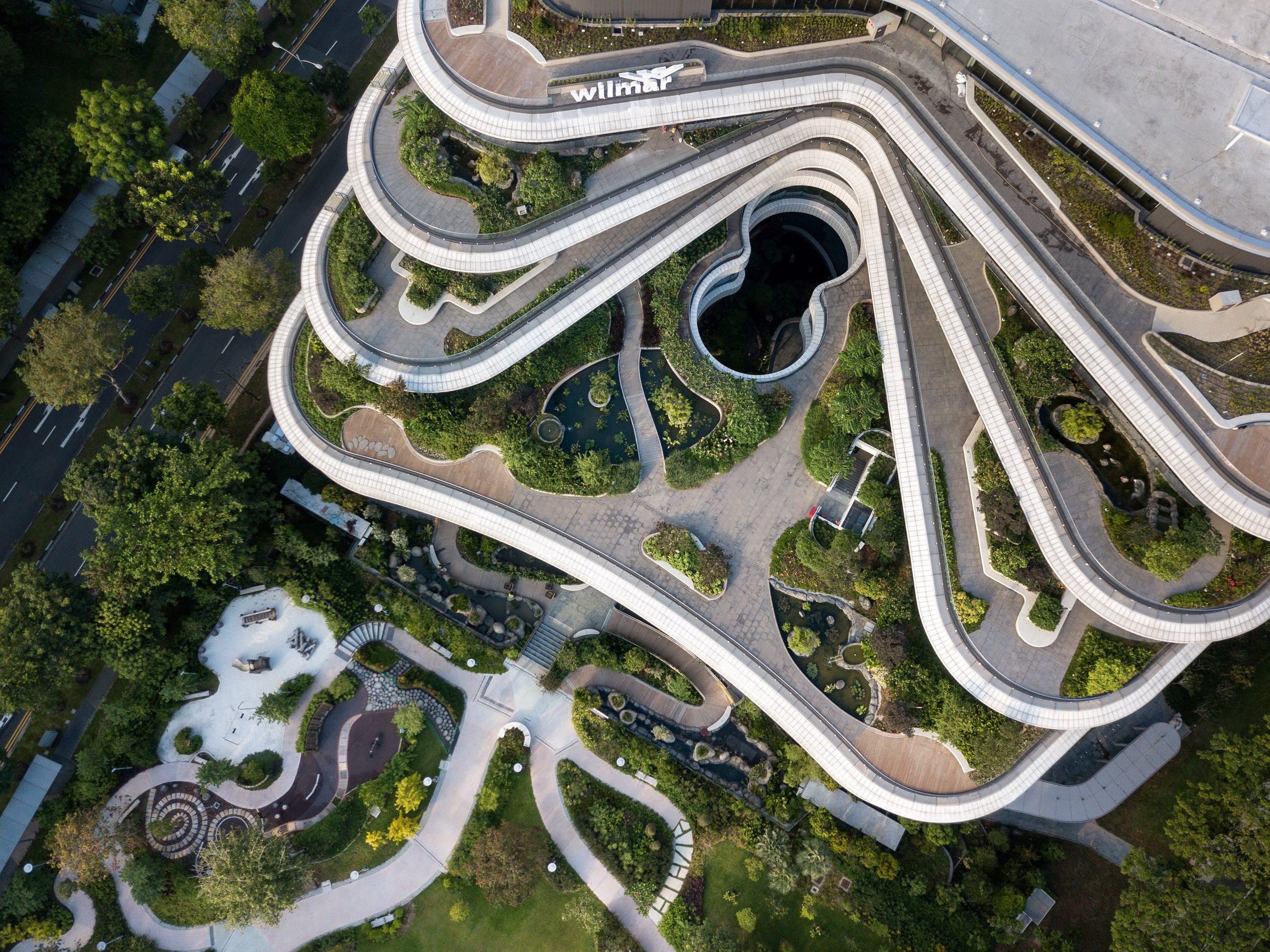 Aerial view of Wilmar HQ by Eric Parry Architects