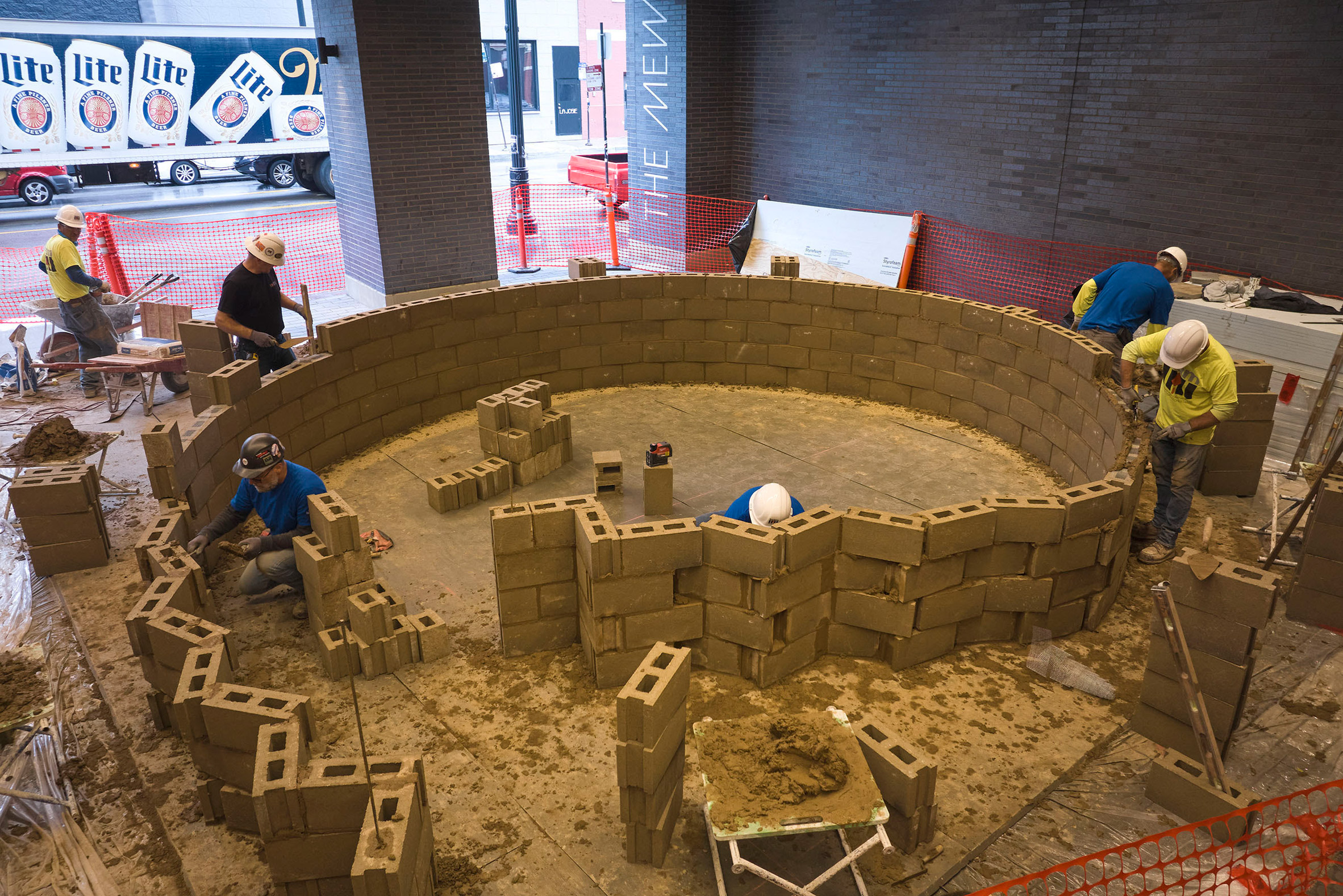 A spiral of bricks