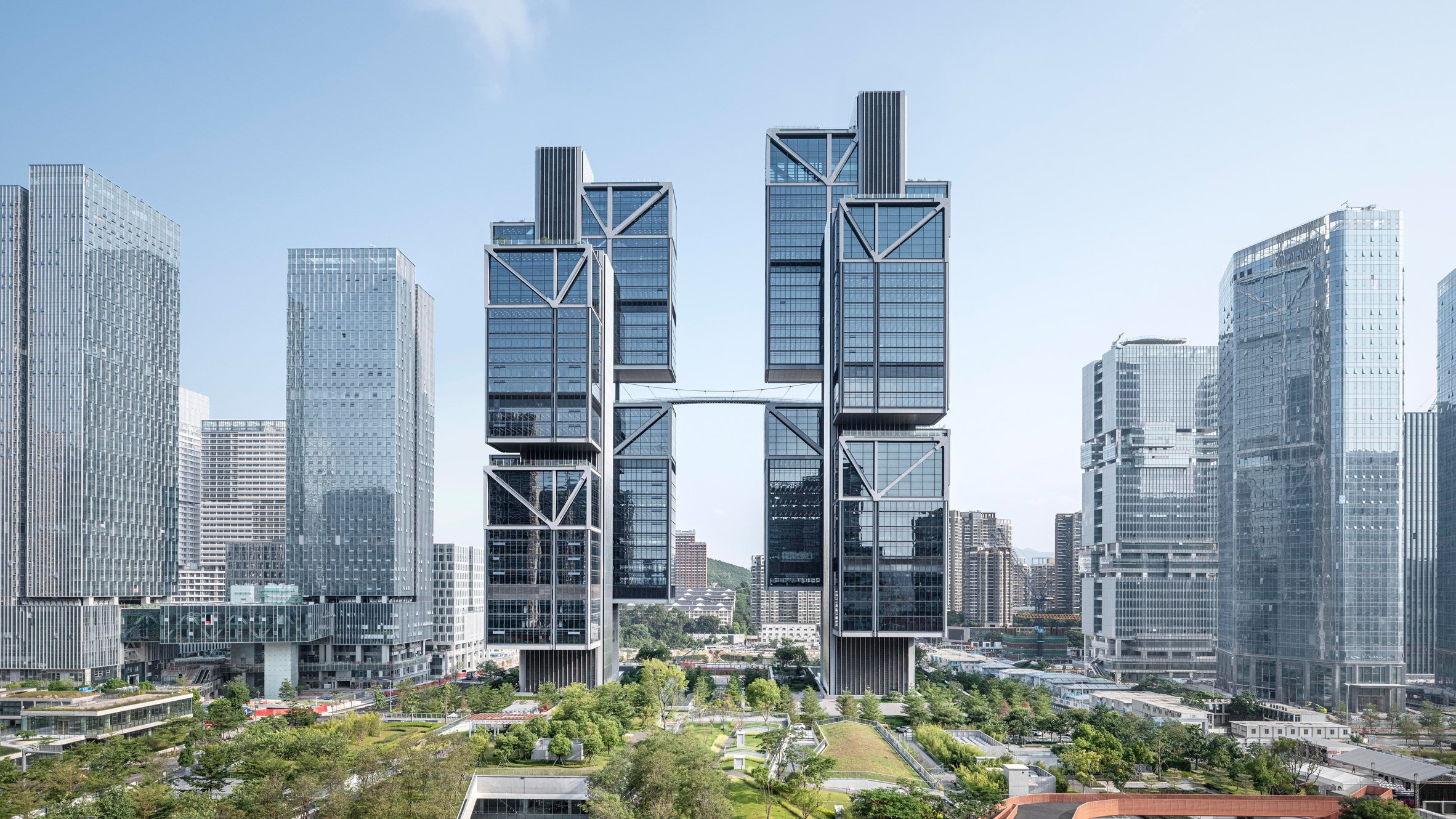 Foster + Partners completes DJI headquarters with cantilevered drone labs