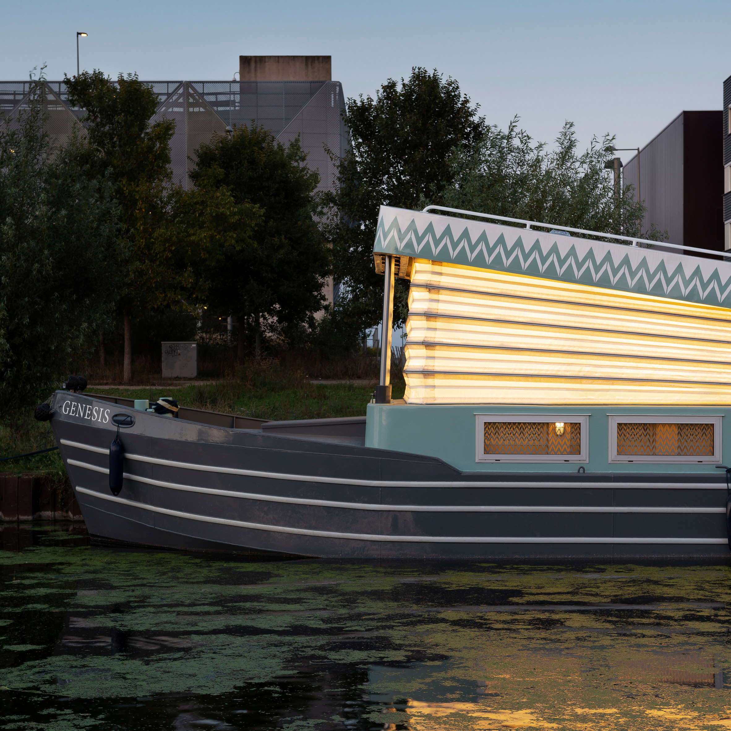 Exterior of the floating Genesis church by Denizen Works in east London