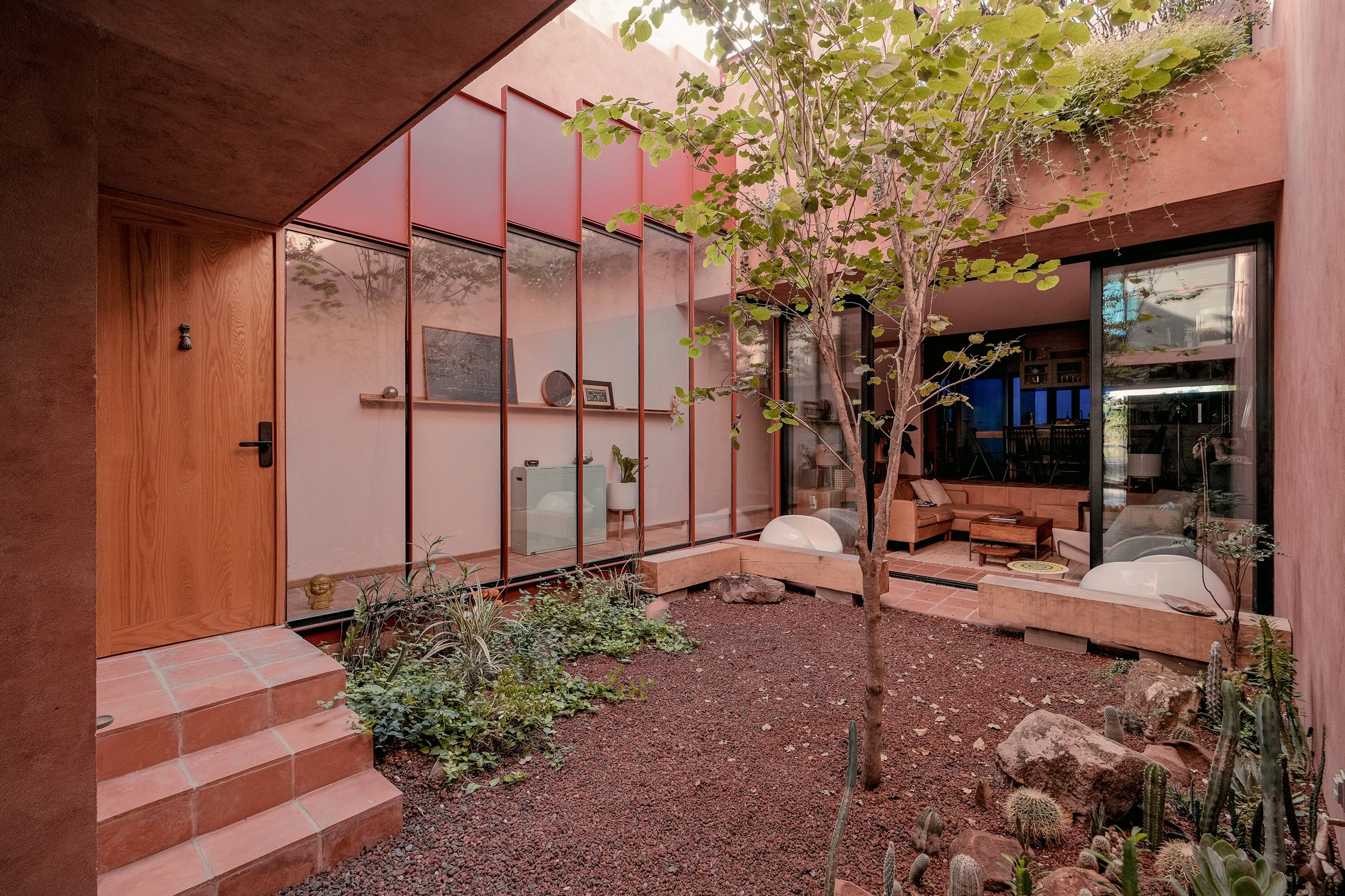 Red concrete infill home 