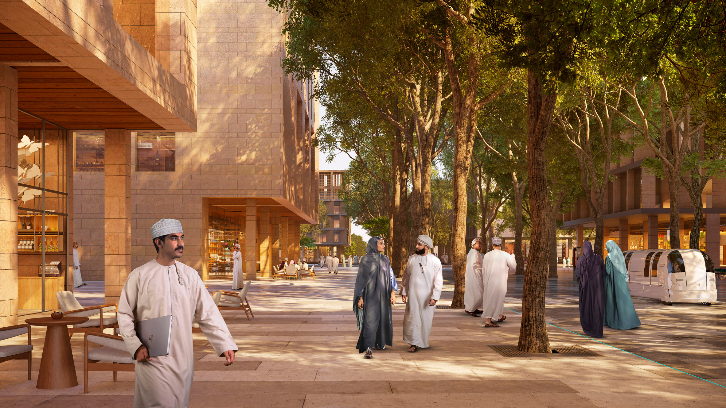 Render of streetscape by Skidmore Owings & Merril