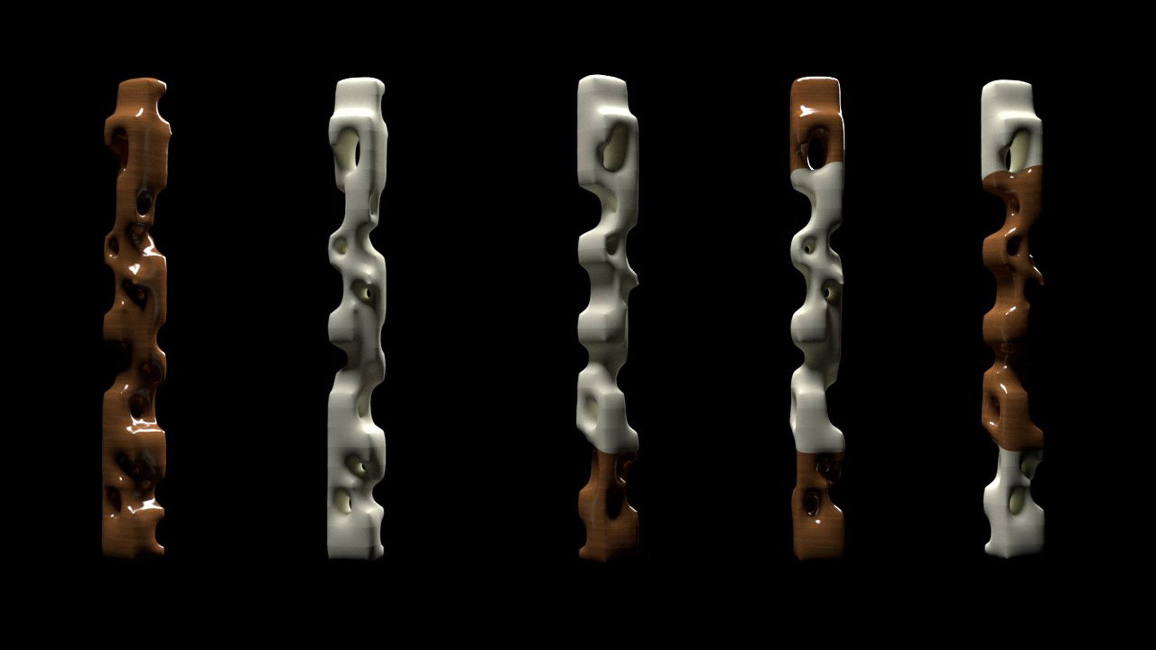 Architectural render on a black background