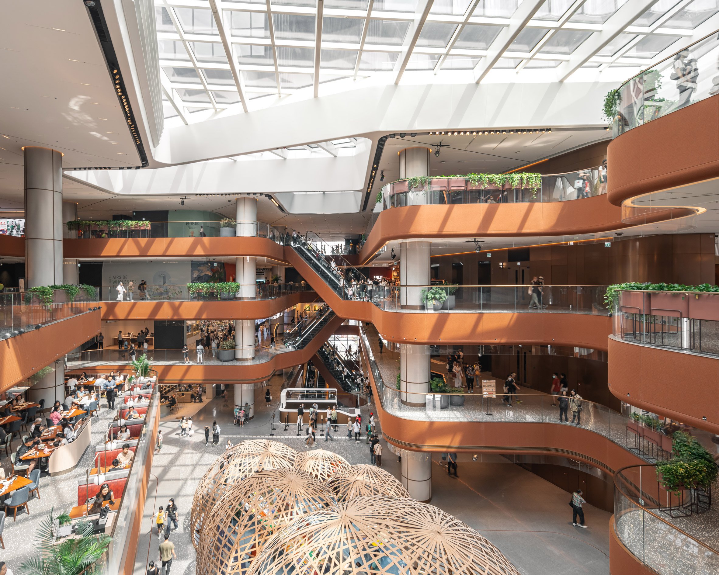 Retail atrium at skyscaper