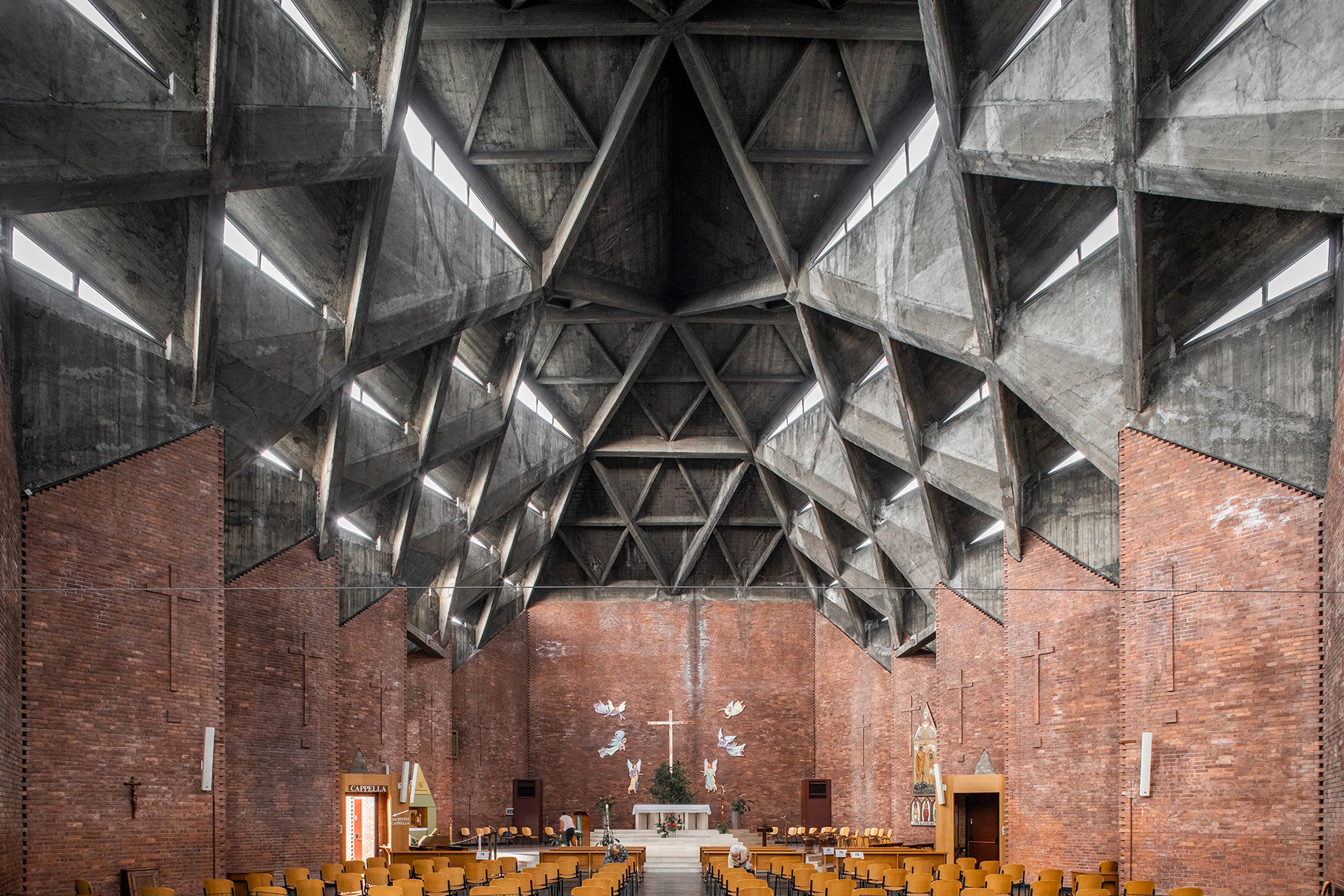 Brutalist church in Turin