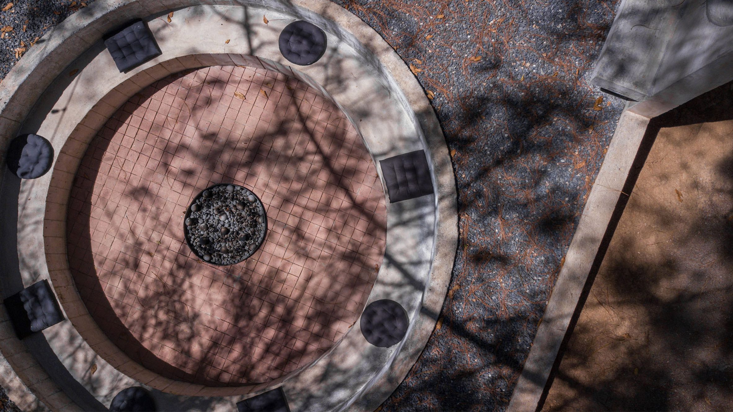 Sunken circular seating area
