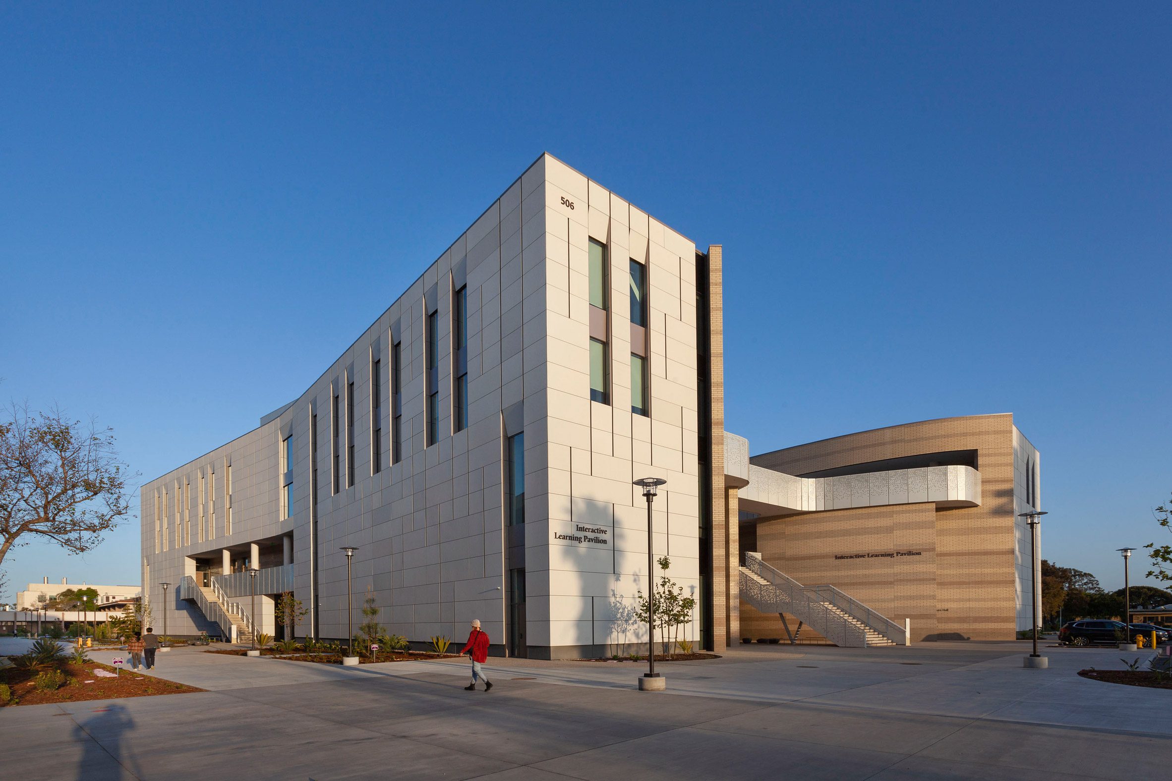 Concrete panels on exterior