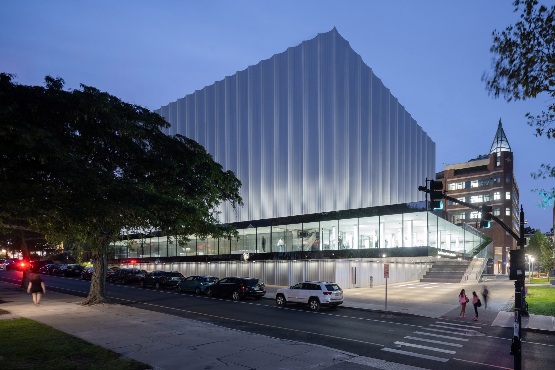 Scallopped facade of Brown University Theatre