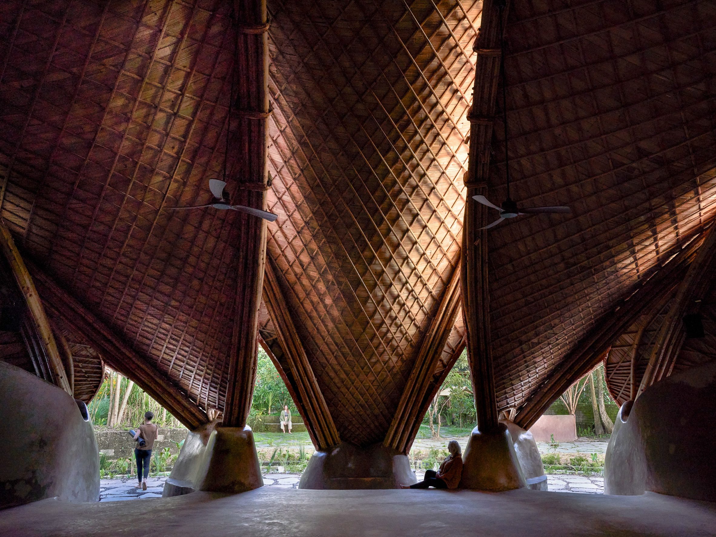 Internal ceilings in Bali meditation space