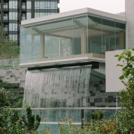 Waterfall at the Tea House at Pavilia Farm by Snøhetta