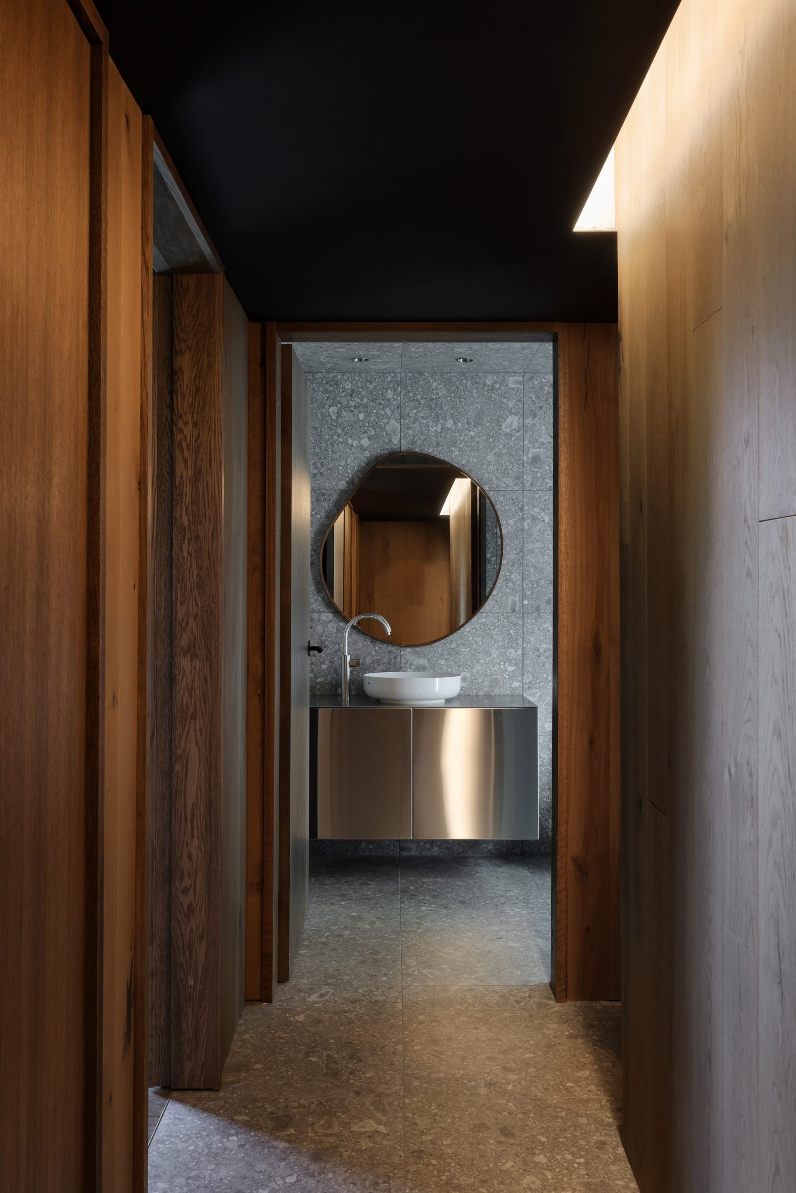 Bathroom in Corten steel cabin
