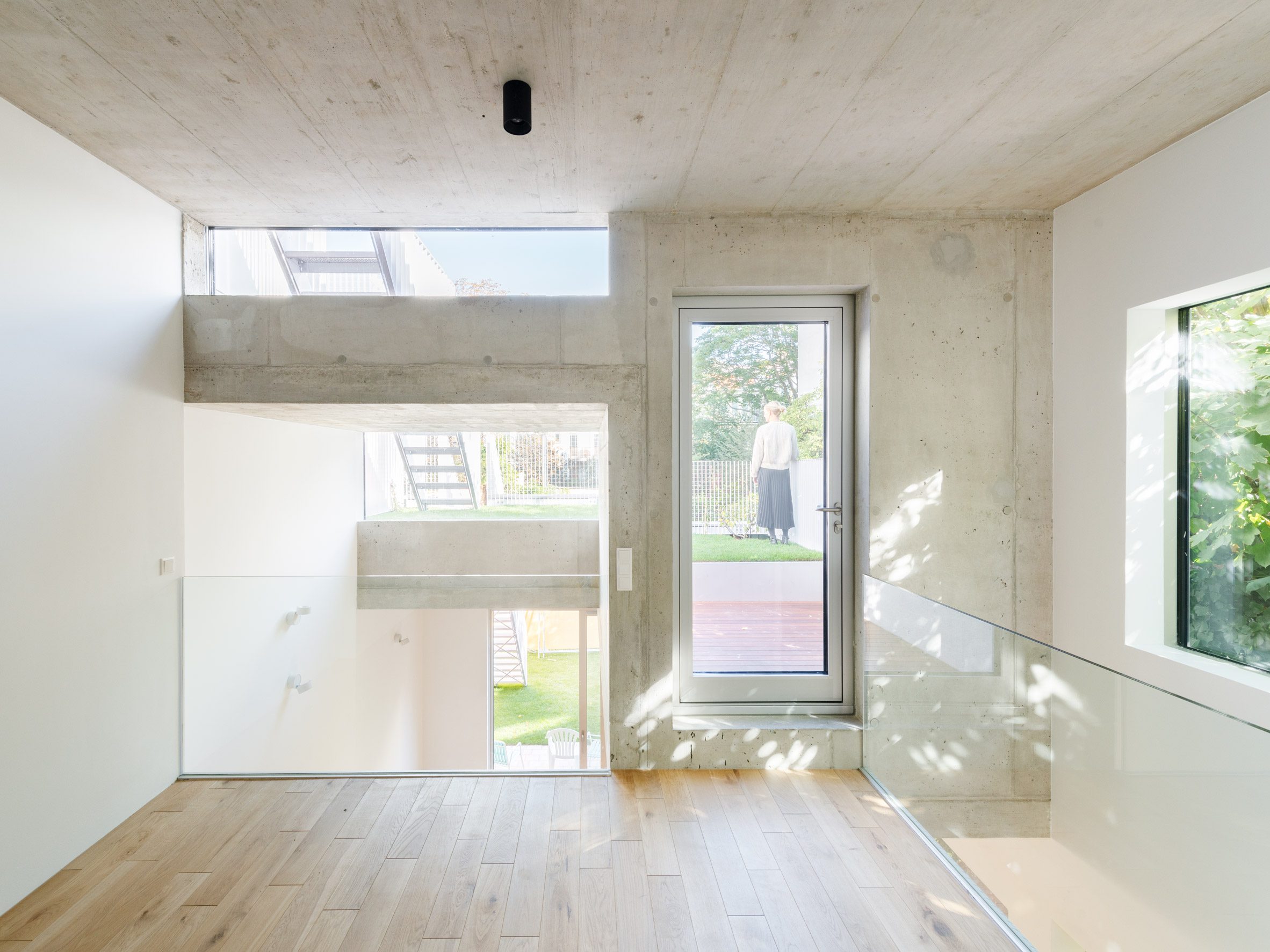Interior view of living space in PSLA Architekten's urban townhouse in Vienna