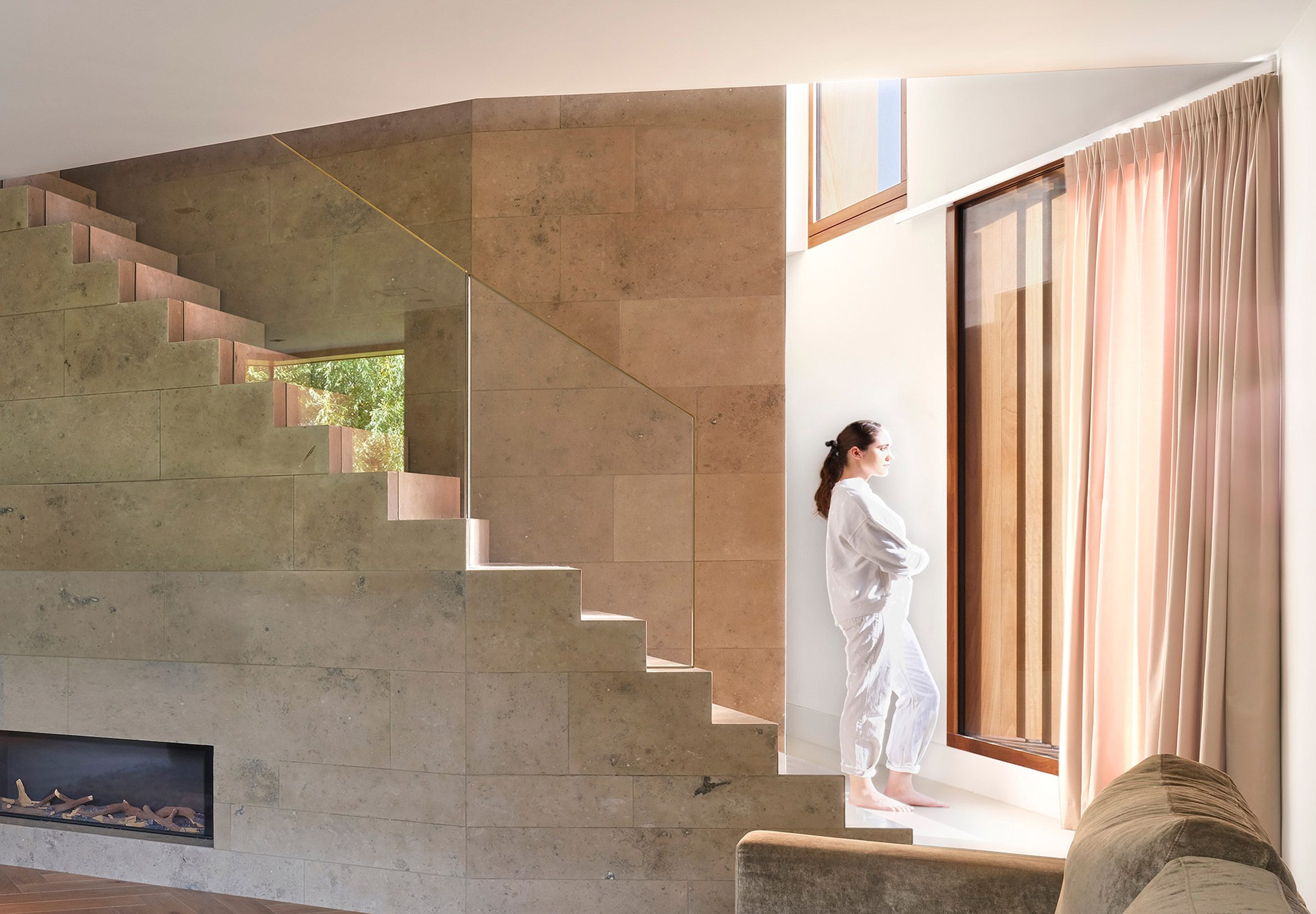 Staircase in Edge House by Studio Prototype
