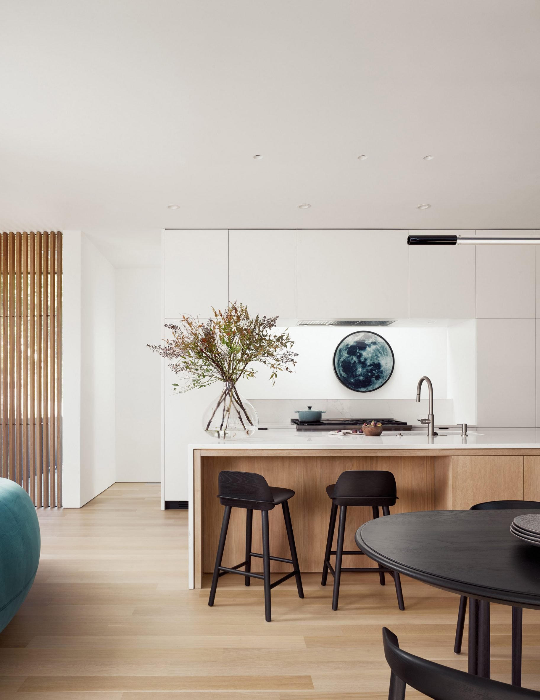 kitchen with white cabinets