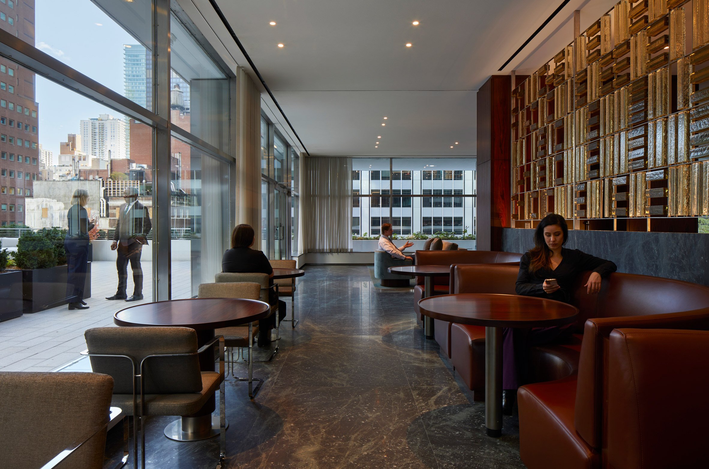A interior with plush earth tone interiors