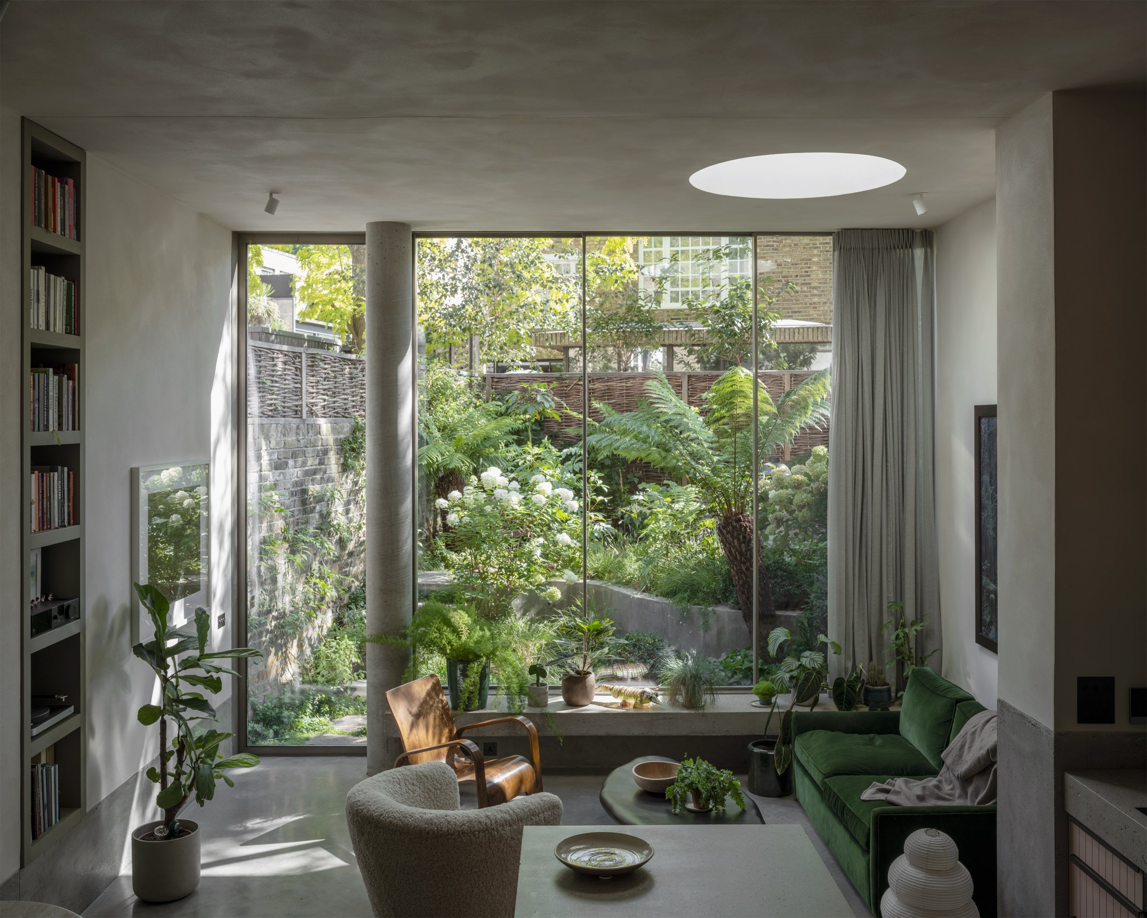 Interior ground floor of the brutalist Chelsea townhouse by Pricegore