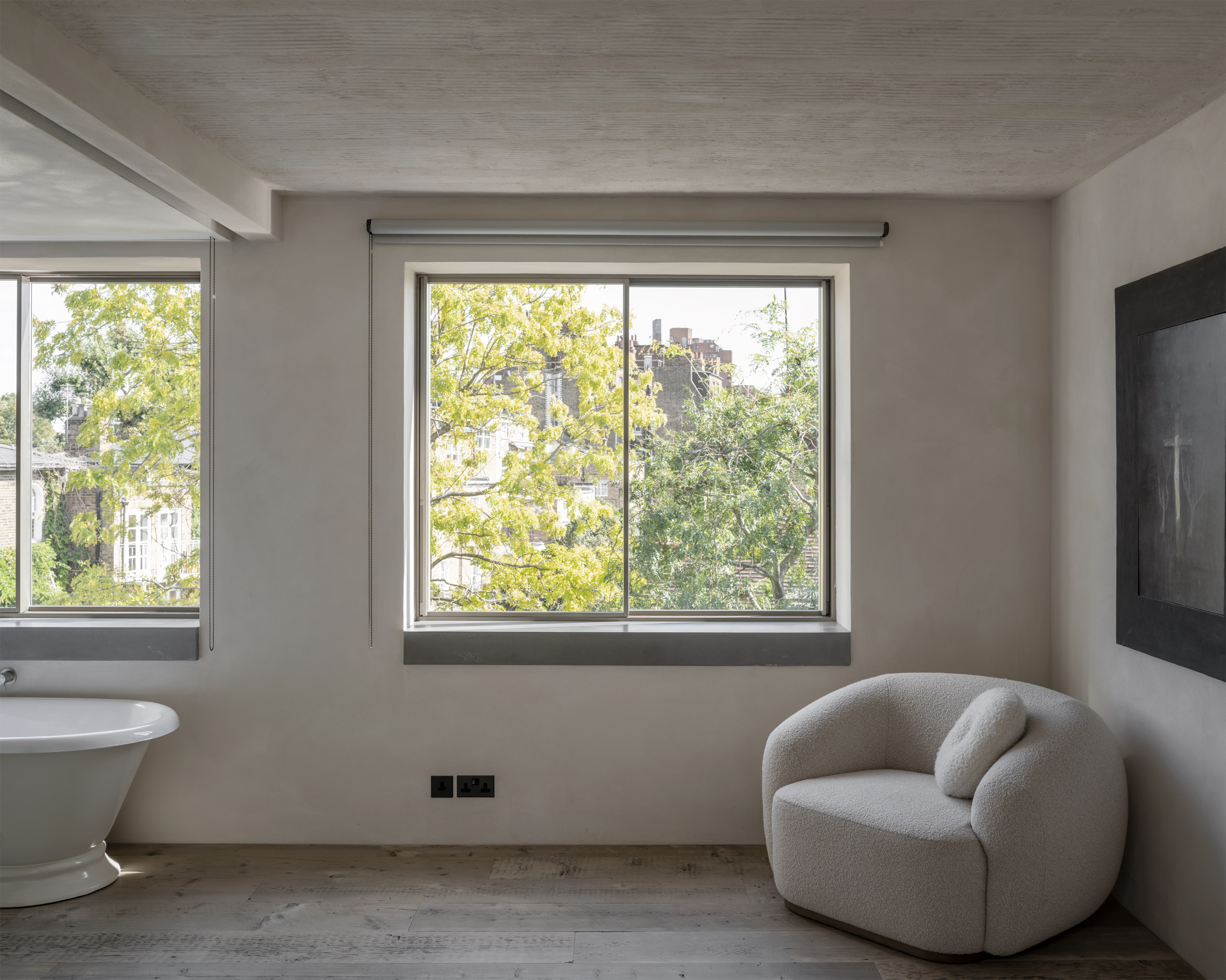 Canopy views and master suite in the Brutalist Chelsea townhouse by Pricegore
