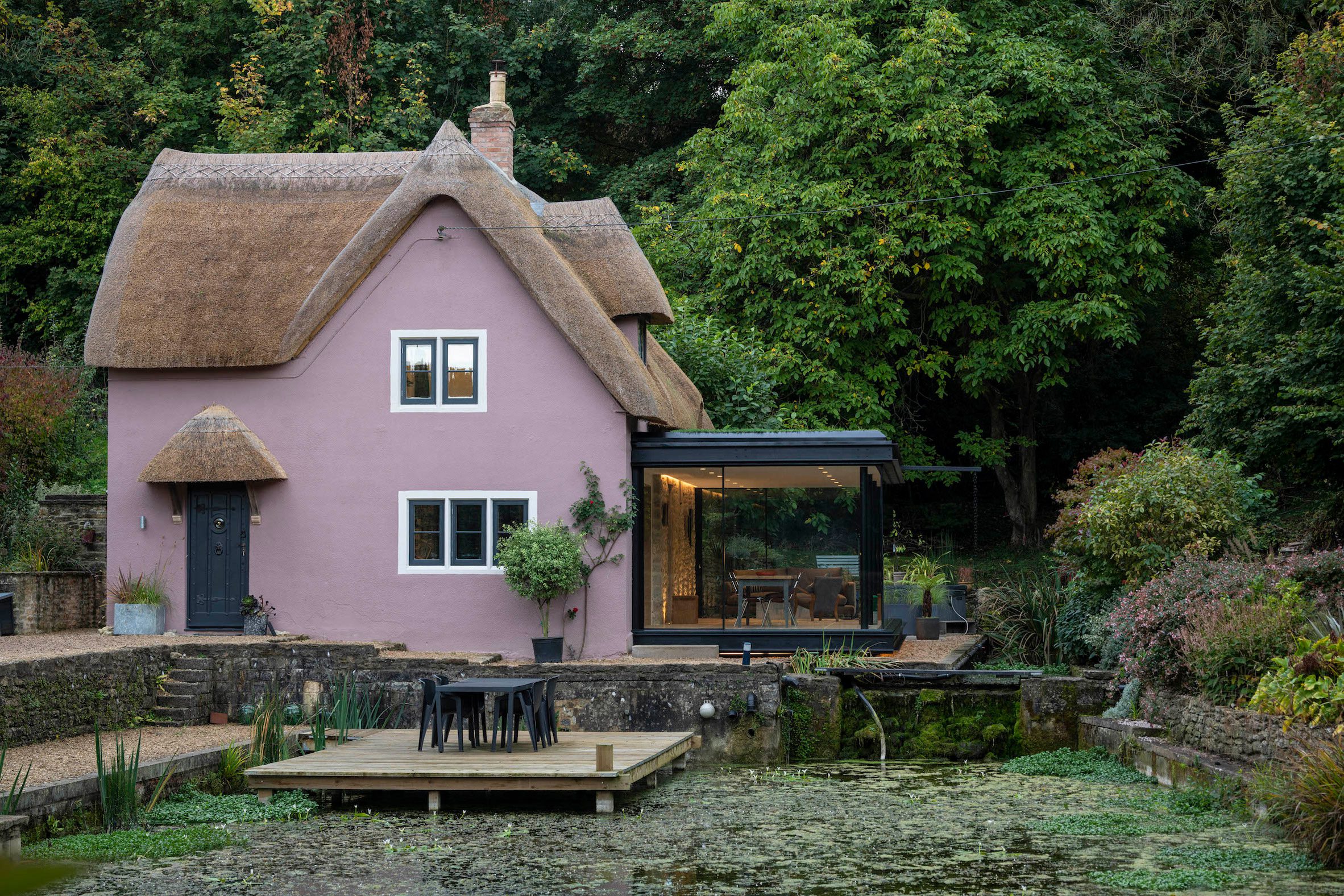 The extension is light-framed and transparent