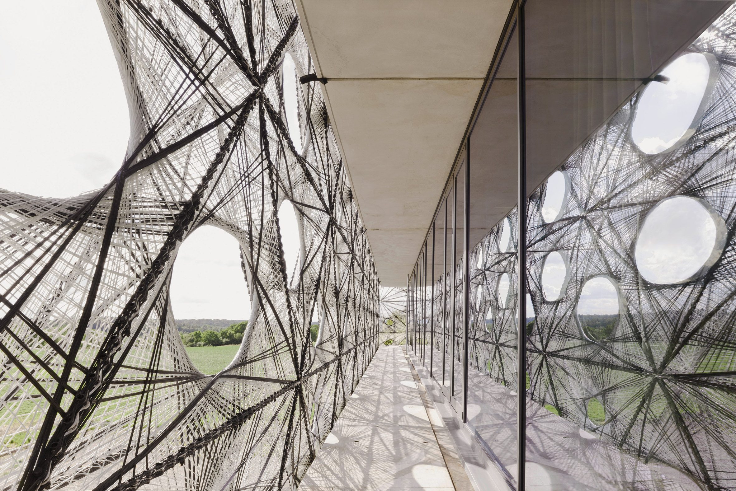 Woven facade of German university building