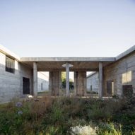 Courtyard view of Luna House by Pezo von Ellrichshausen