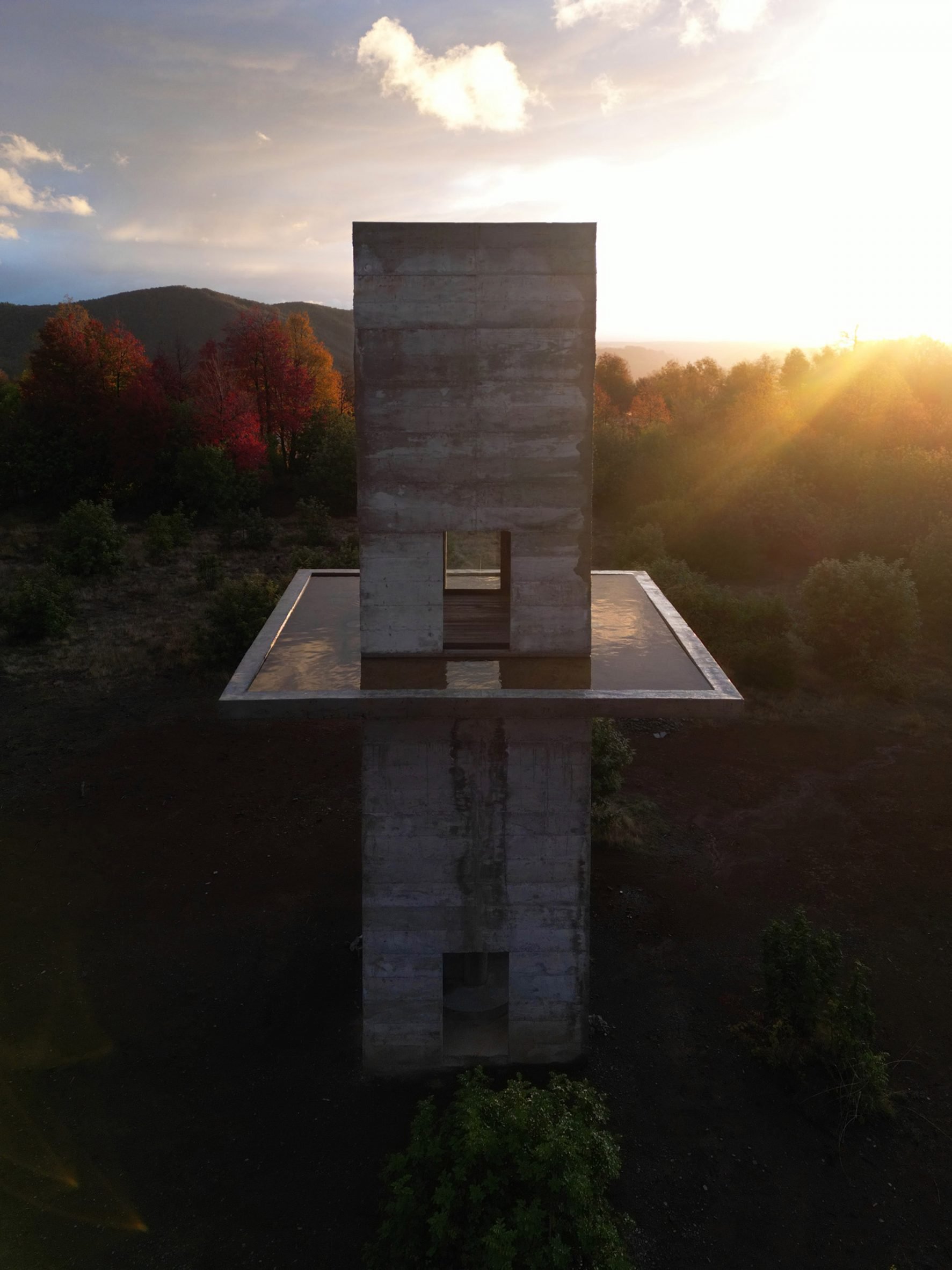 Lama lookout tower at sunset