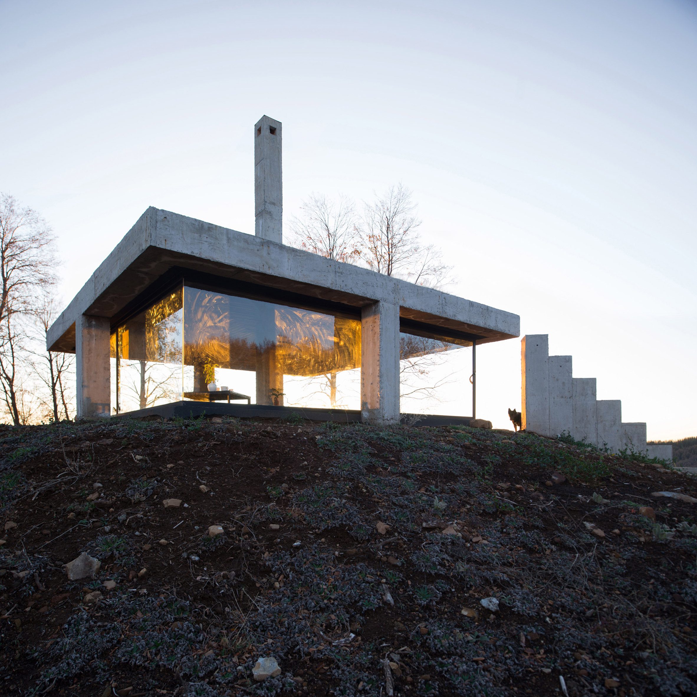 Rosa pavilion with staircase