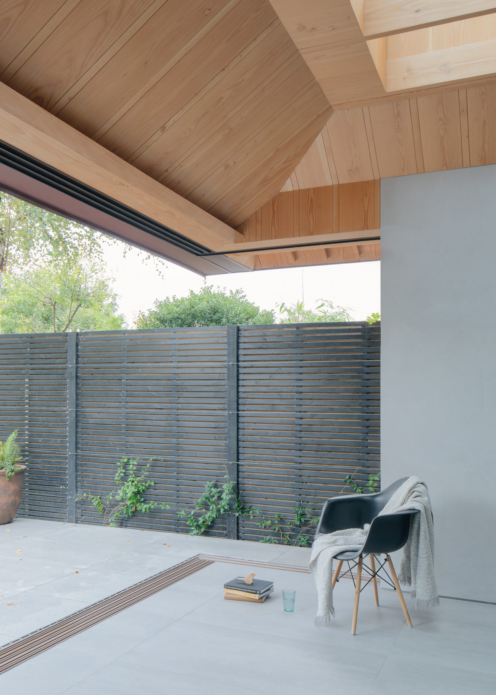 View from newly built living space in London home extension