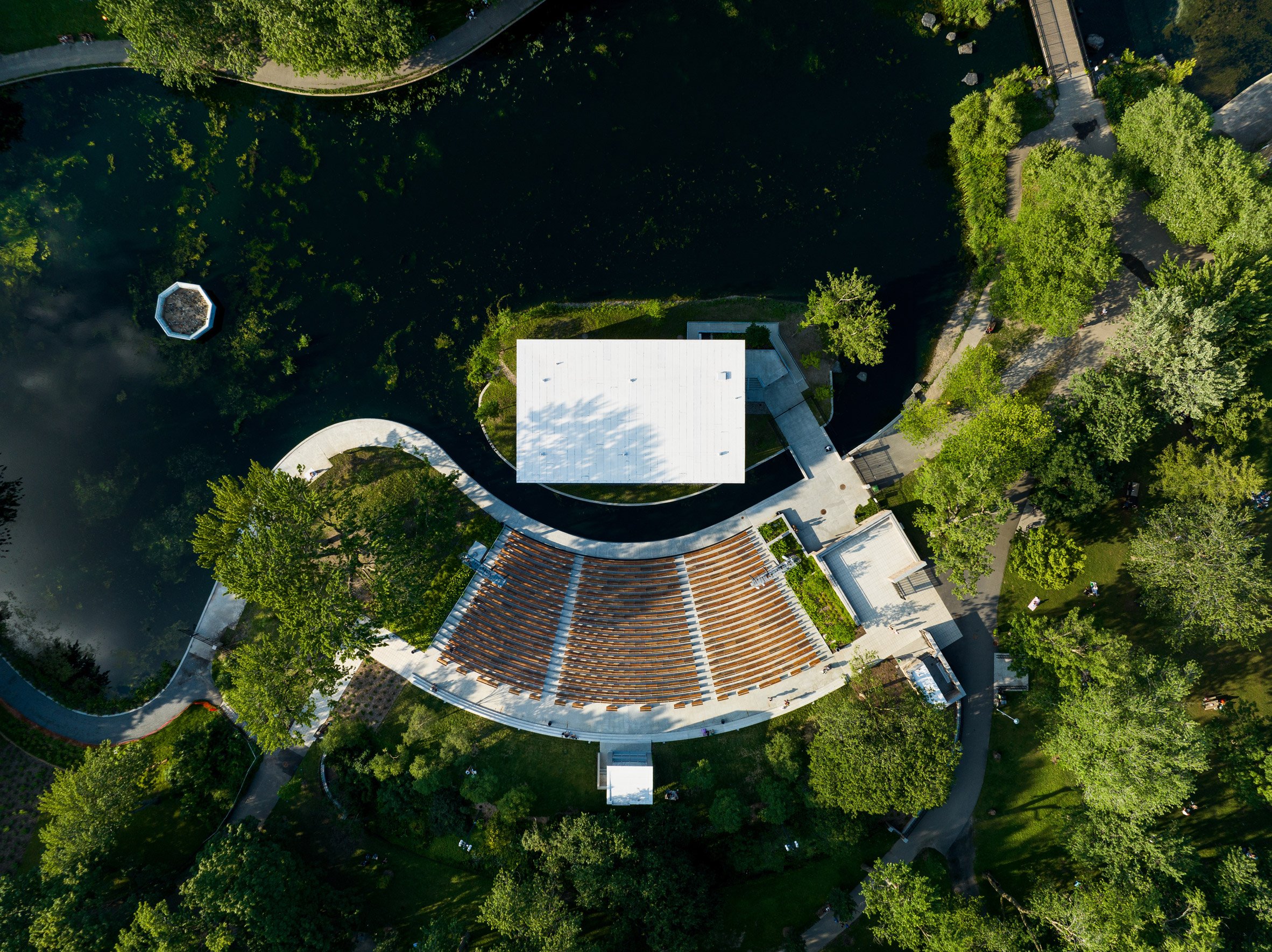 Aerial view of the renovated Théâtre de Verdure