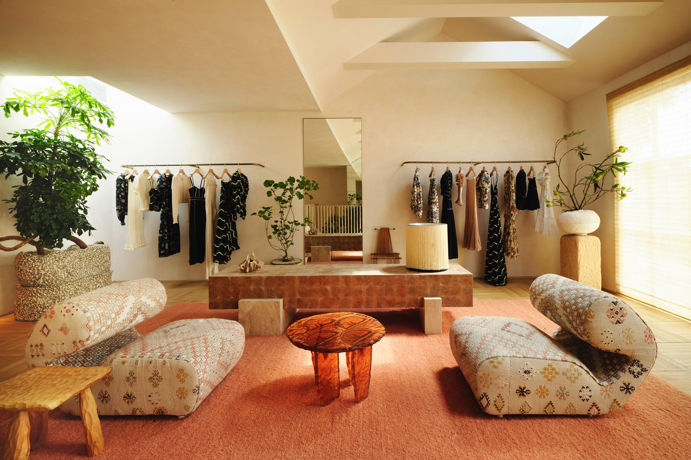 Lumpy resin table at the Ulla Johnson store in LA