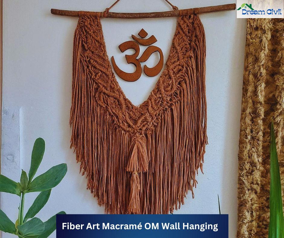 Fiber Art Macramé OM Wall Hanging