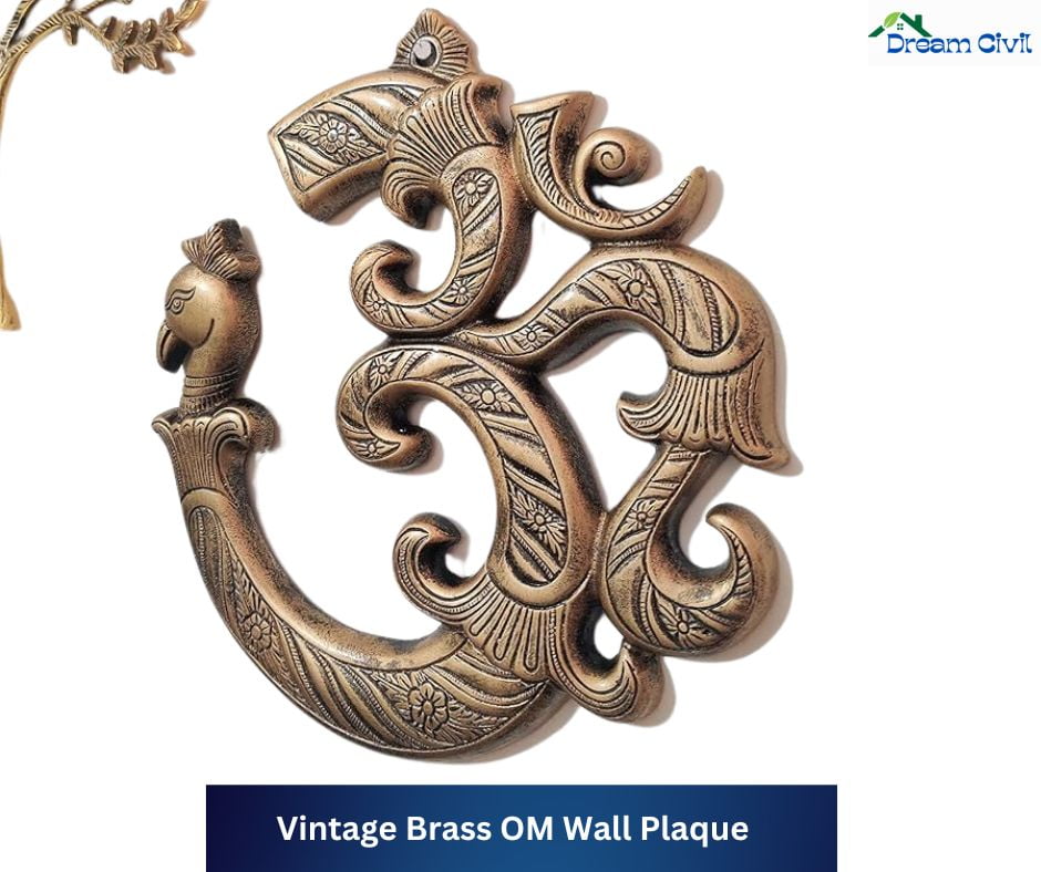 Vintage Brass OM Wall Plaque
