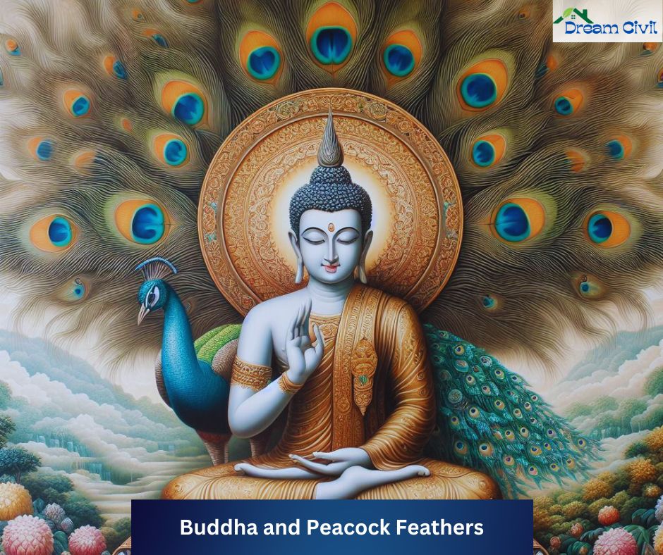Buddha and Peacock Feathers