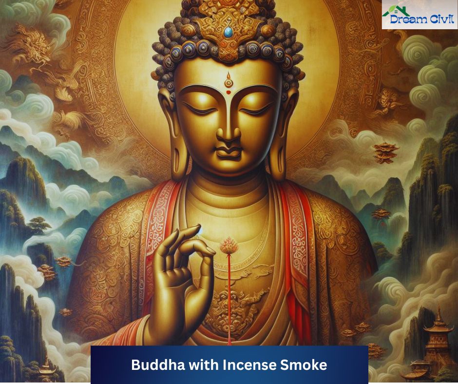 Buddha with Incense Smoke