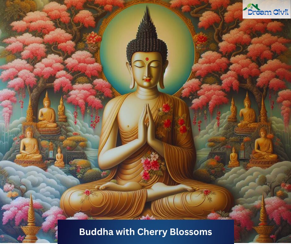 Buddha with Cherry Blossoms