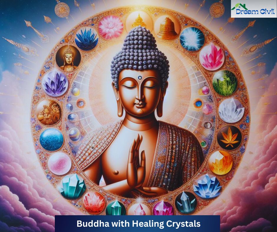Buddha with Healing Crystals