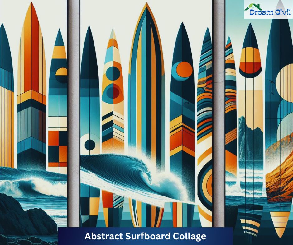 Abstract Surfboard Collage