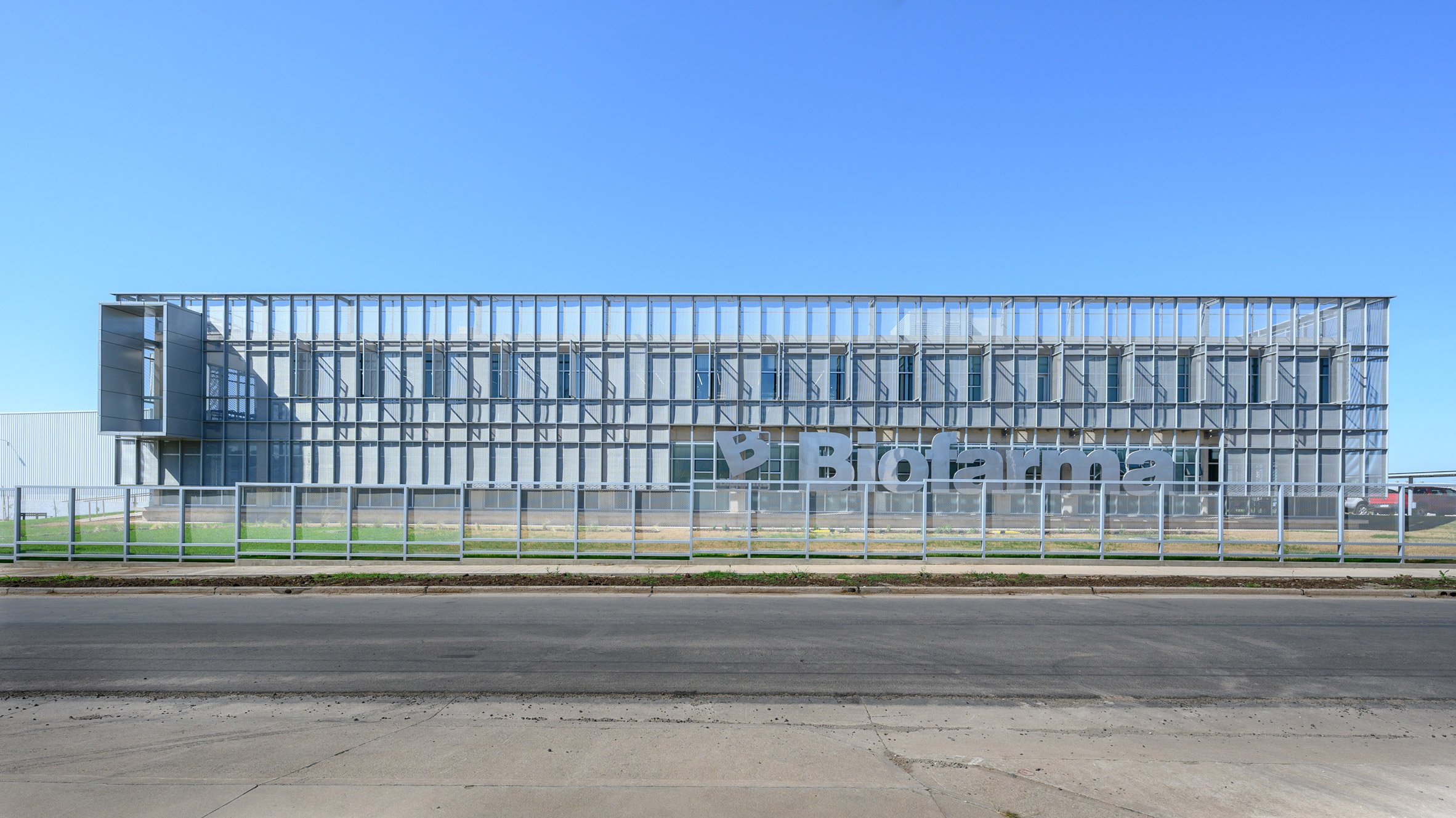 A long industrial building