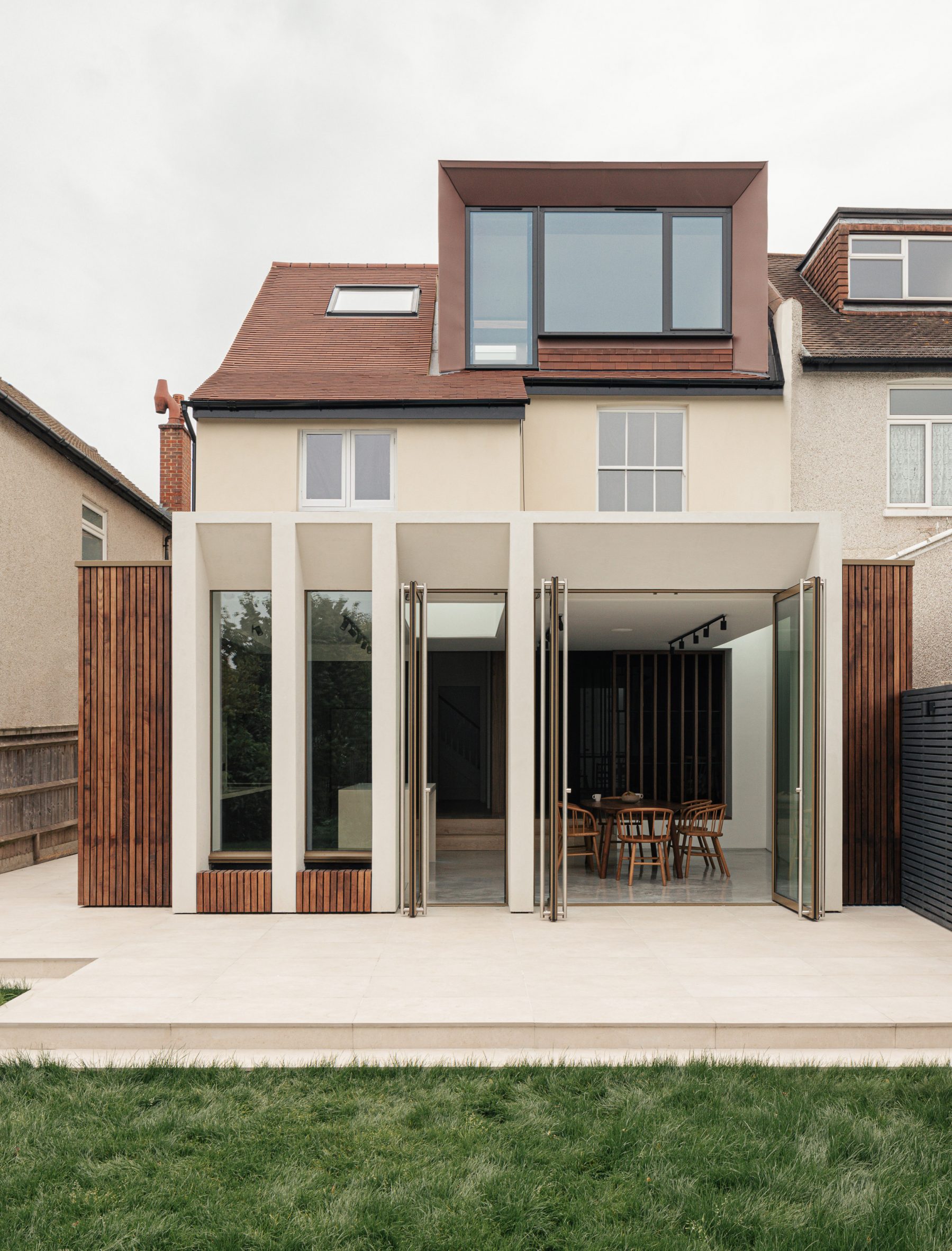 Rear facade of Colonnade by Will Gamble Architects in Croydon, London