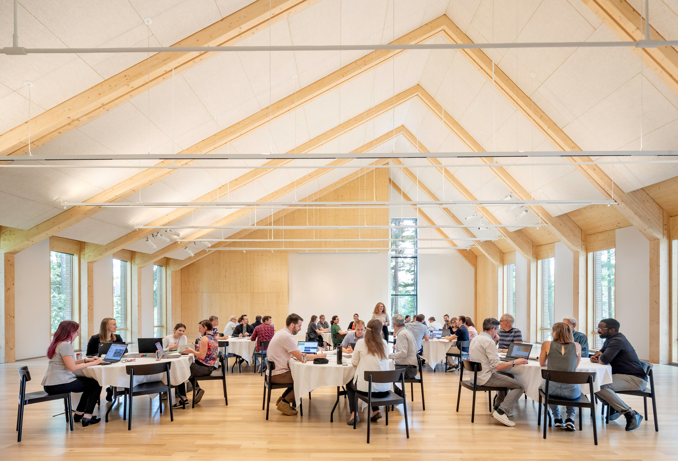Gabled ceiling in Bowdoin college building